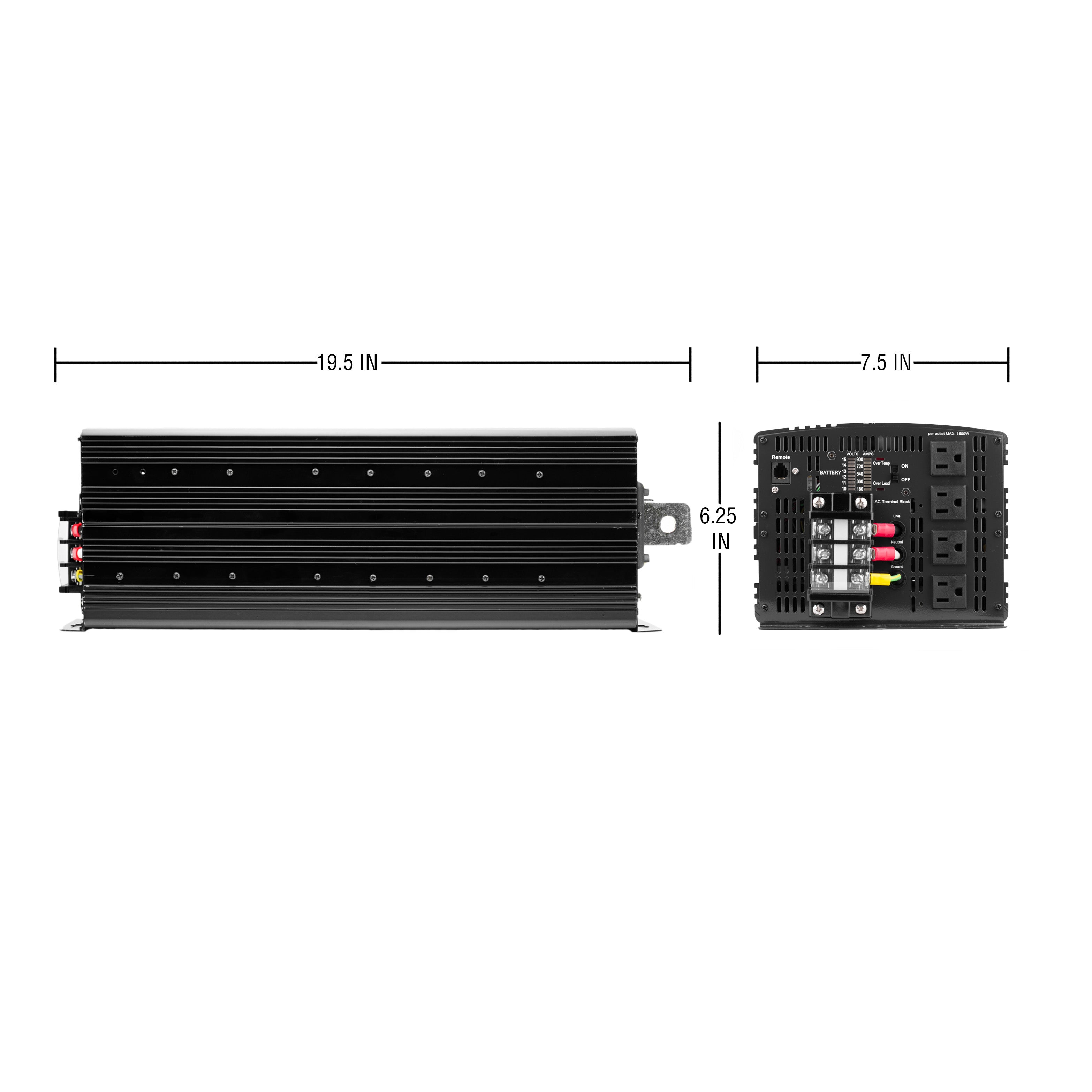 ProLine™ 8000W Modified Sine Wave Power Inverter - Heavy Duty DC to AC Converter for RVs, Trucks, Boats & Emergency Backup Power