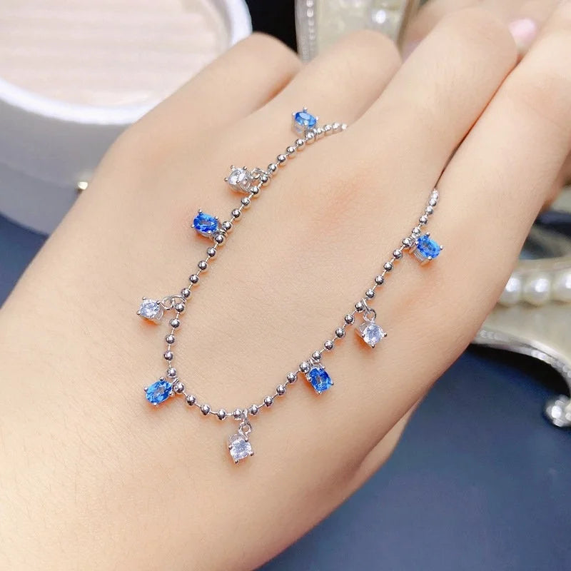Sagittarius Blue Topaz Chain Bracelet for Women - Elegant Zodiac Jewelry Gift for Birthday, Christmas & Special Occasions | Perfect for Daily Wear, Parties & Gifts