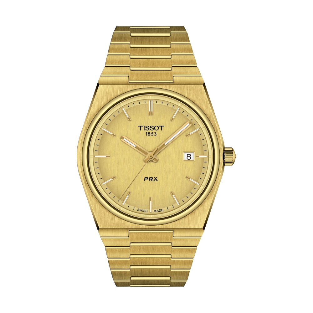 Tissot PRX Quartz 40mm Gold-Tone Stainless Steel Watch - Perfect for Casual, Business & Formal Occasions