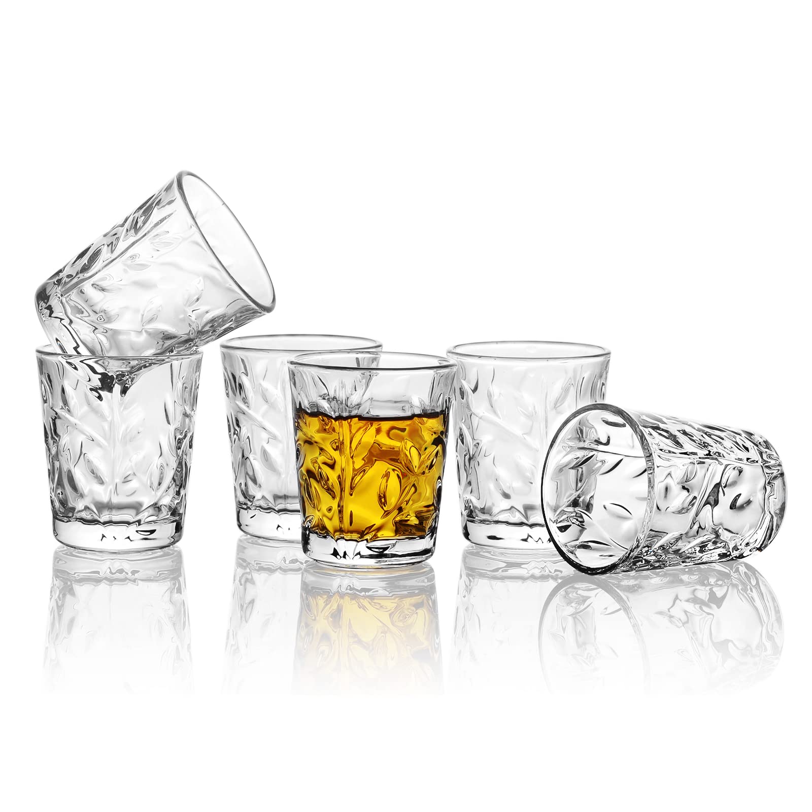 1.75oz Clear Shot Glass Set of 6 - Mini Tasting Glasses for Whiskey, Tequila & Liquor - Perfect for Parties, Bars & Home Entertaining