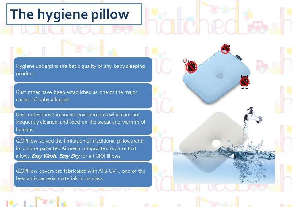 Gio Baby Pillow - Soft & Safe Infant Head Support for Newborns & Toddlers | Perfect for Crib, Stroller & Travel Use