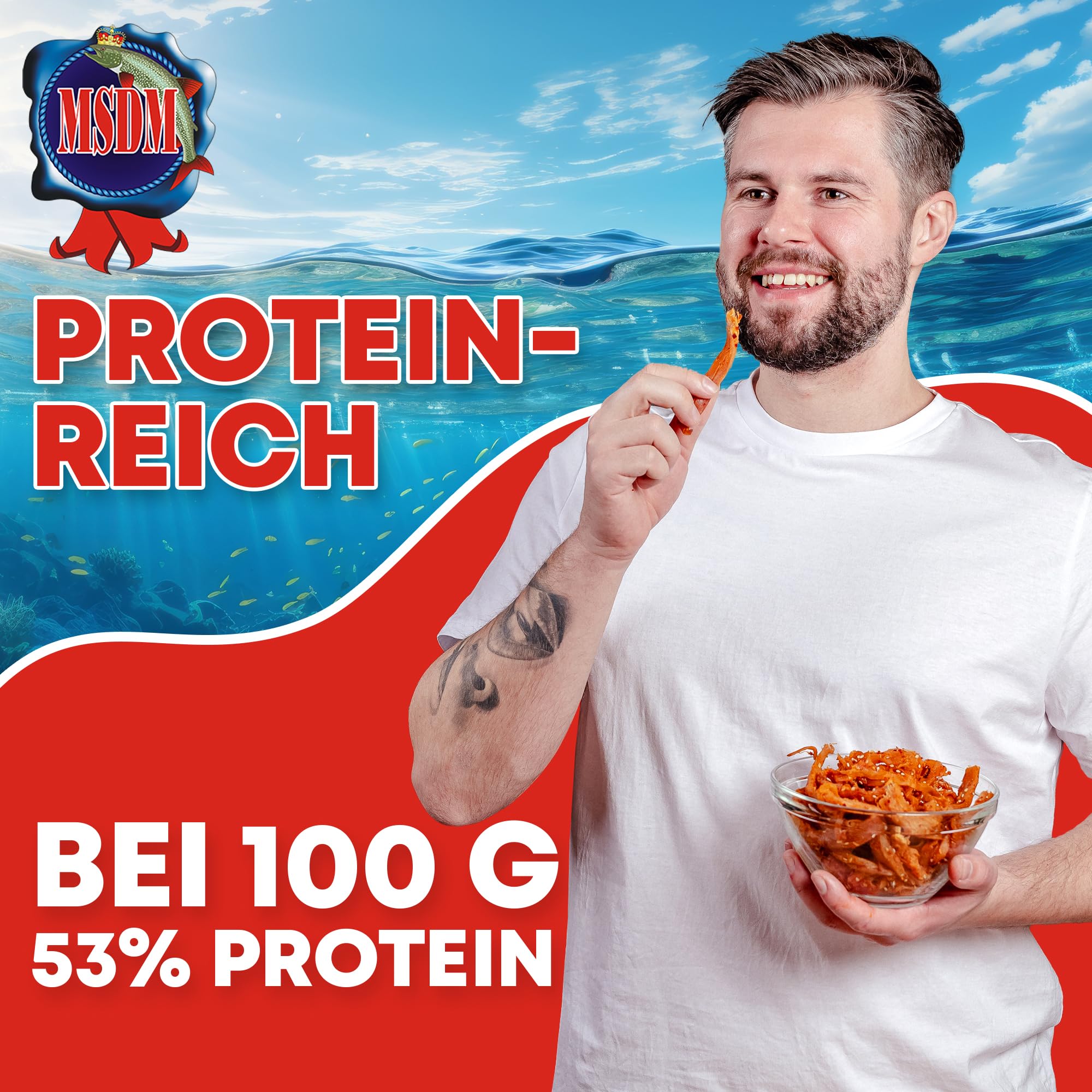 1kg Dried Squid Sesame Snack - High Protein Fish Jerky, Omega 3 Rich | Keto, Paleo & Low Carb Friendly | Perfect for Salads, Trail Mix & Healthy On-the-Go Snacking
