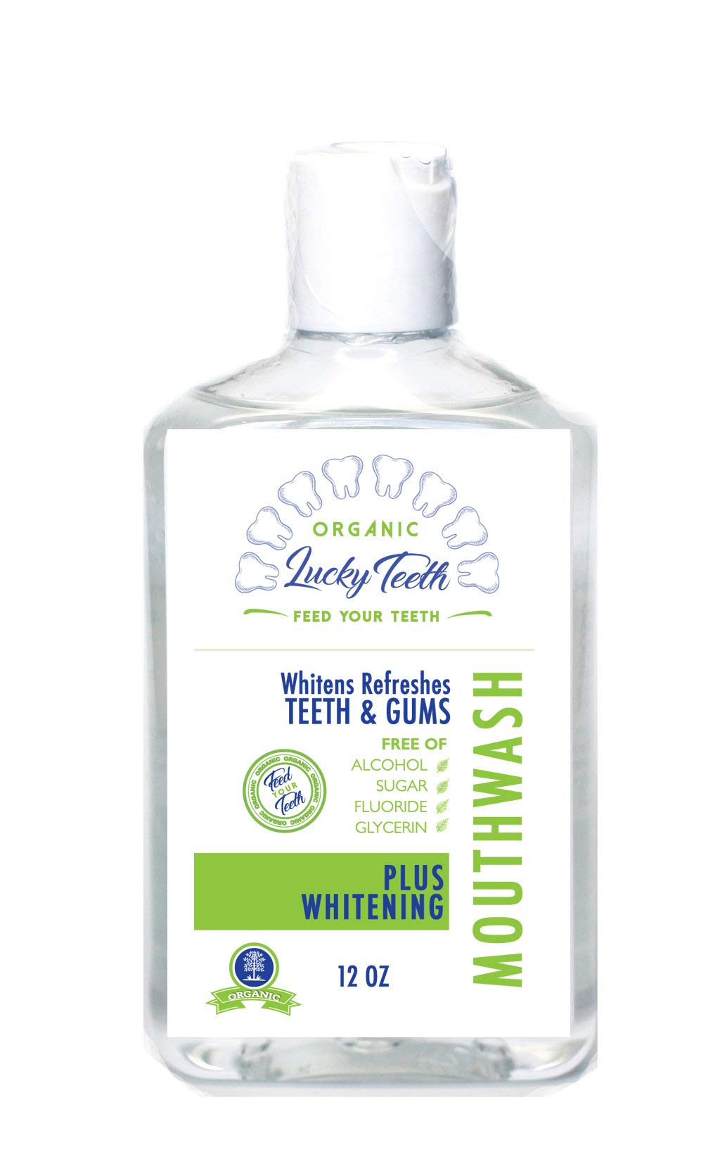 Lucky Teeth Organic Food Grade Hydrogen Peroxide Mouthwash - Whitening & Refreshing Formula with Essential Oils | Natural Teeth Whitener for Daily Oral Care & Fresh Breath | Perfect for Home Use, Travel, and Post-Dental Treatments