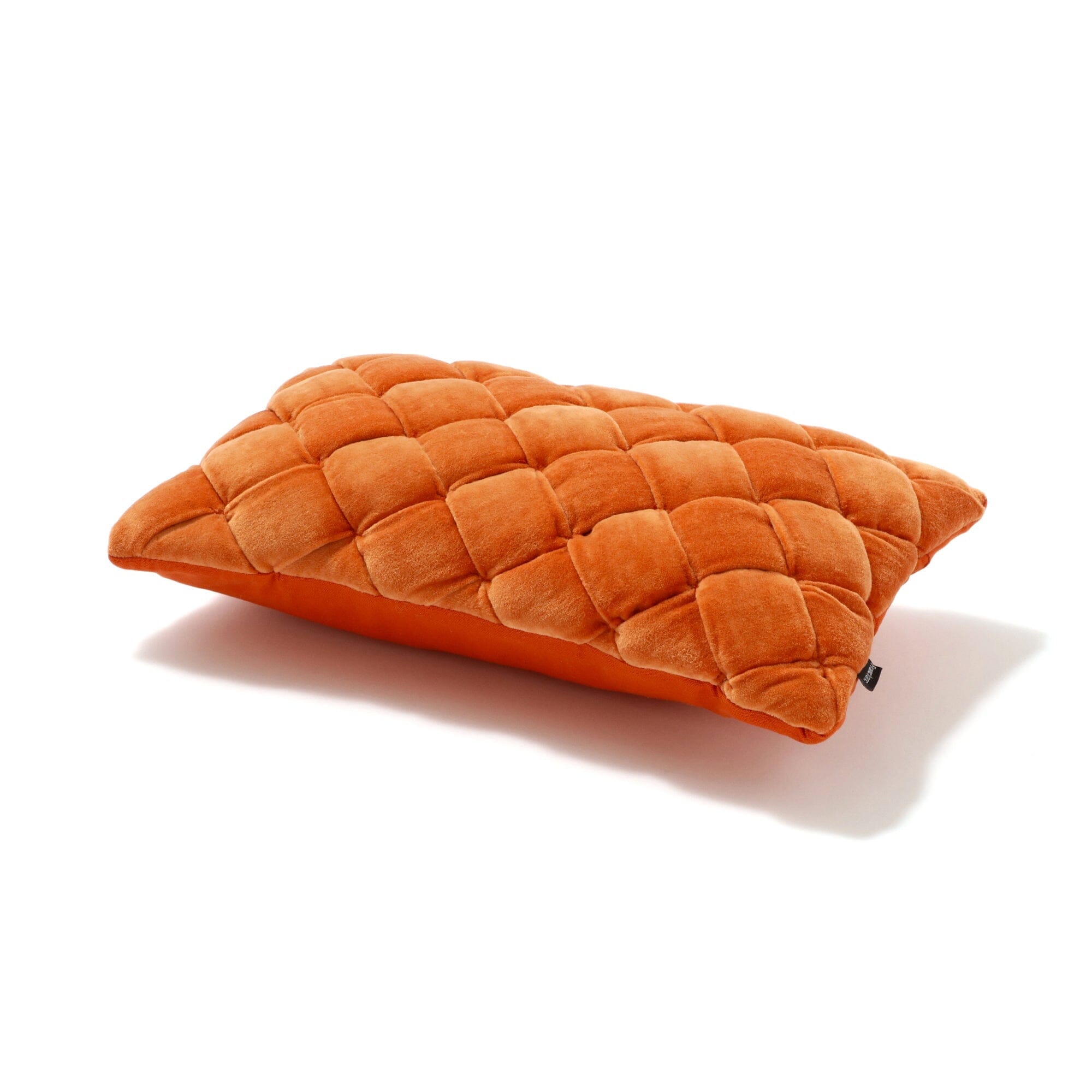 Handwoven Basket Weave Cushion Cover 16x10 Inches - Soft Cotton Decorative Pillow Case for Sofa, Bed, Chair - Orange Home Decor Accent
