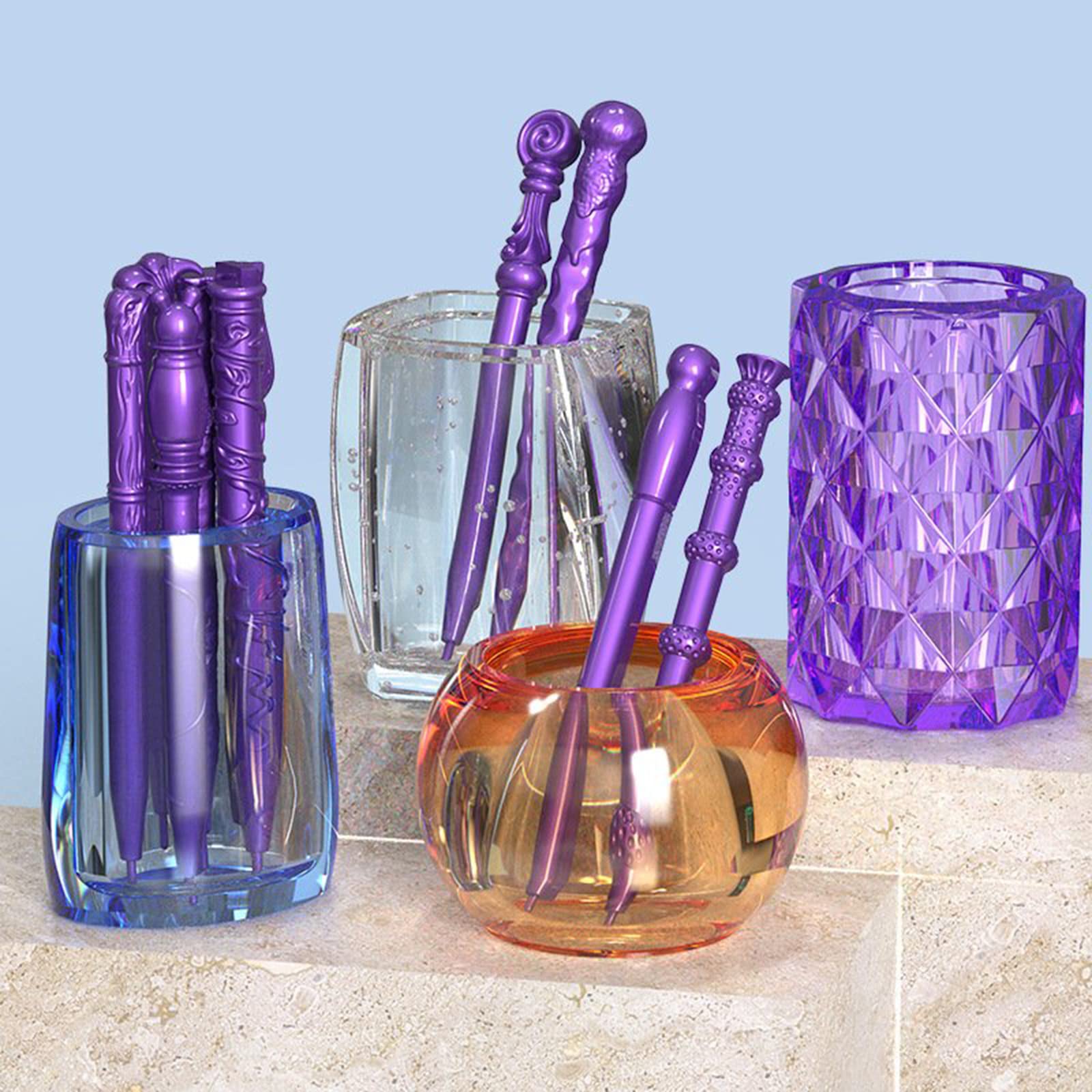 10-Piece Ballpoint Pen Silicone Molds for Epoxy Resin Casting - DIY Pen Making Kit, Cylinder Shaped Resin Molds for Crafting Unique Pens (Perfect for Handmade Gifts, Art Projects & Calligraphy Supplies)