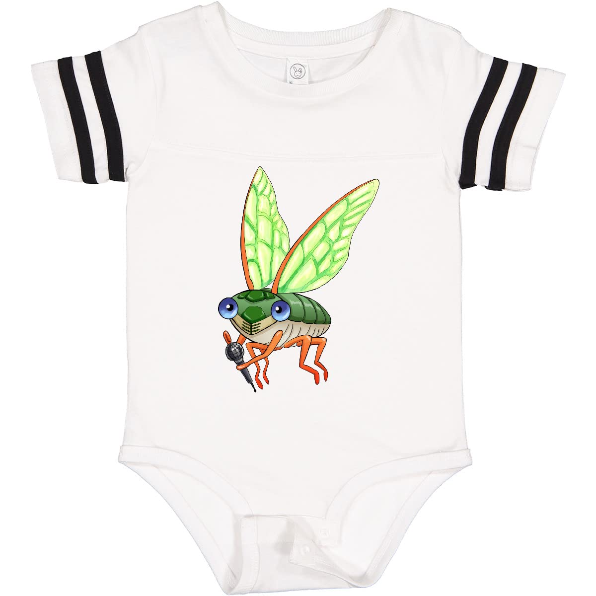 Inktastic Cute Cicada with Microphone Baby Bodysuit - Soft Cotton Onesie for Newborns & Infants - Perfect for Music Lovers, Baby Showers & Photo Shoots