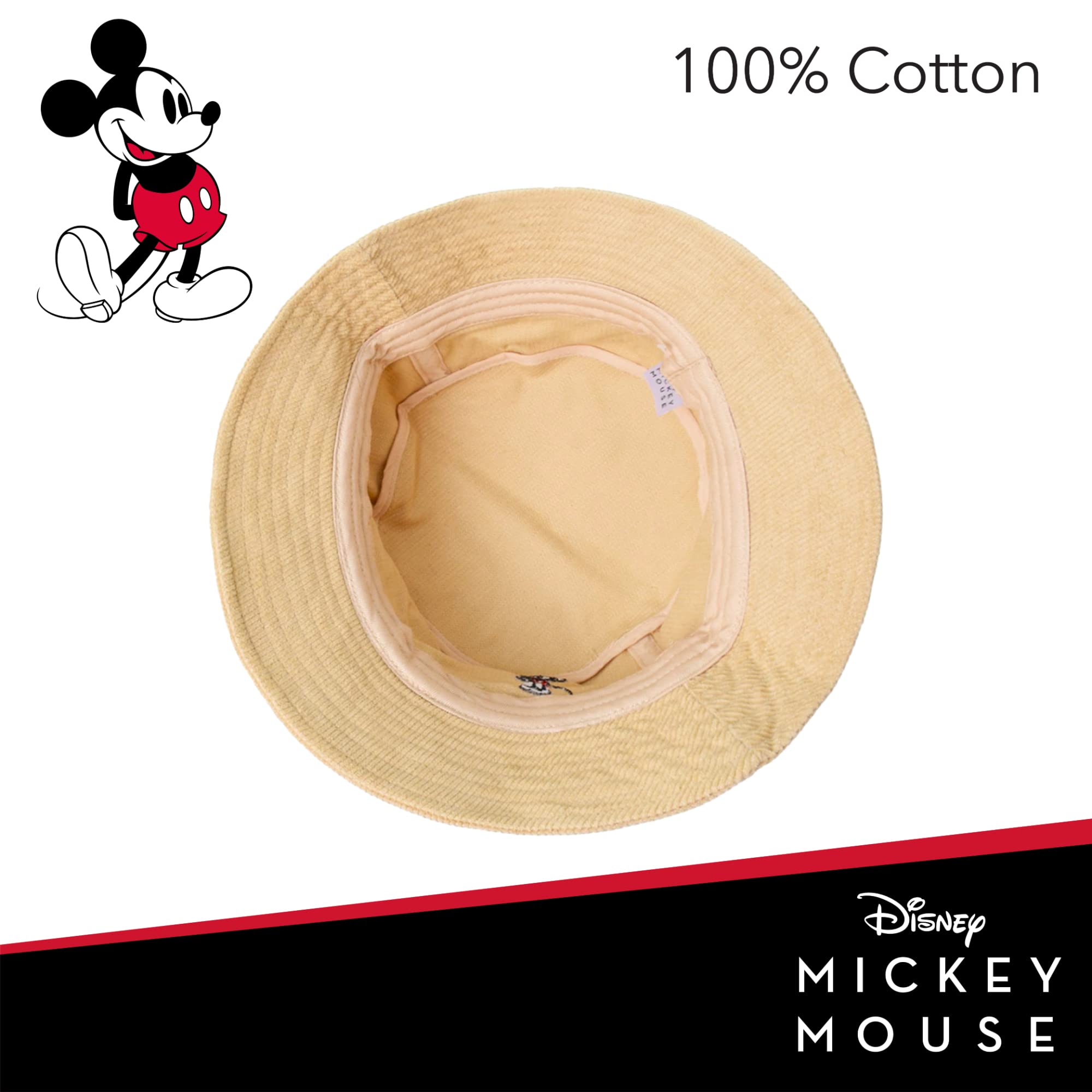 Disney Mickey Mouse Bucket Hat for Women & Men - Foldable Packable Sun Hat for Travel, Beach, Outdoor Activities - UV Protection Summer Hat