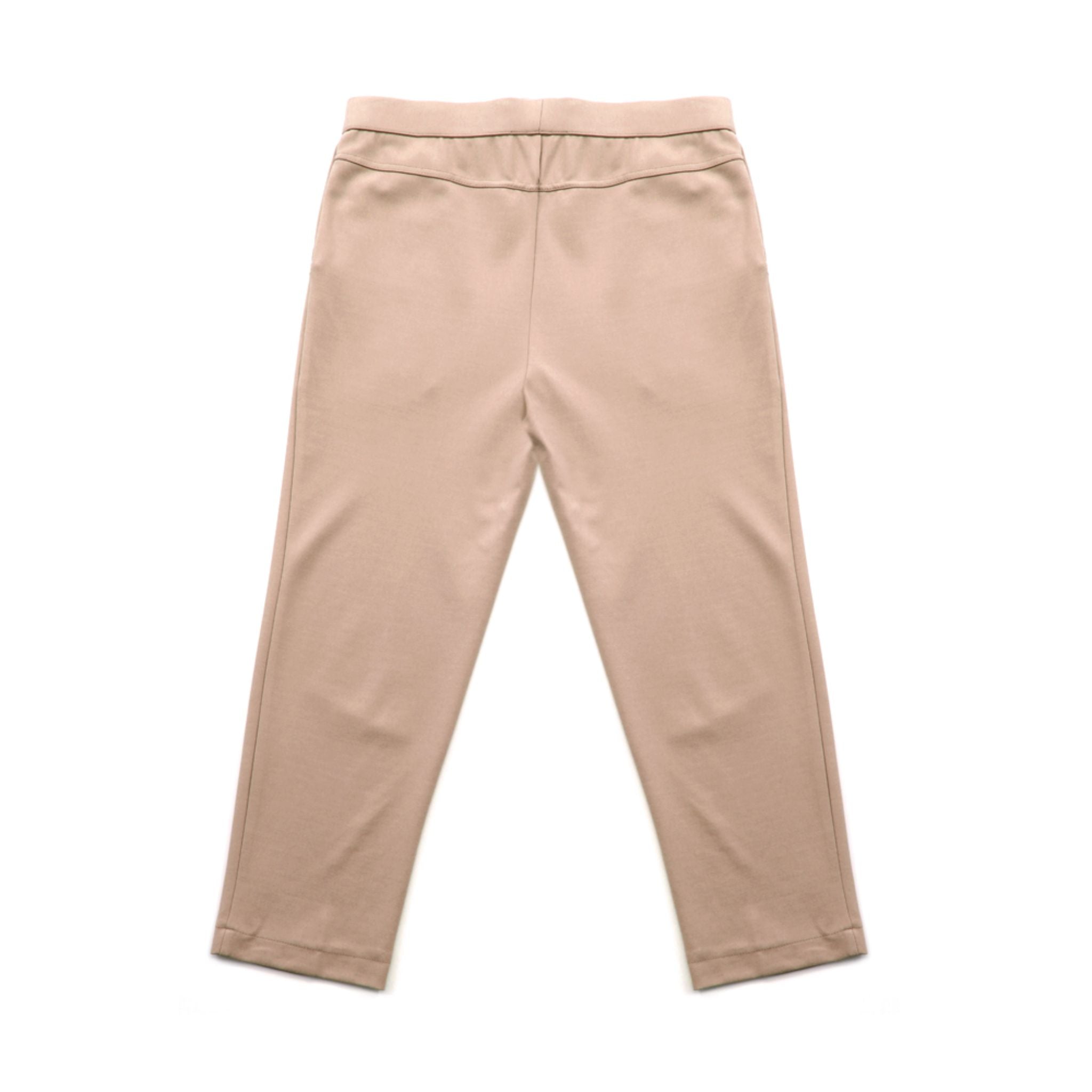 Enro Elastic Waistband Pull On Cropped Pants for Women - Comfortable Beige Casual Pants | Perfect for Office, Travel & Everyday Wear (SCY16293A 858CP BGE)