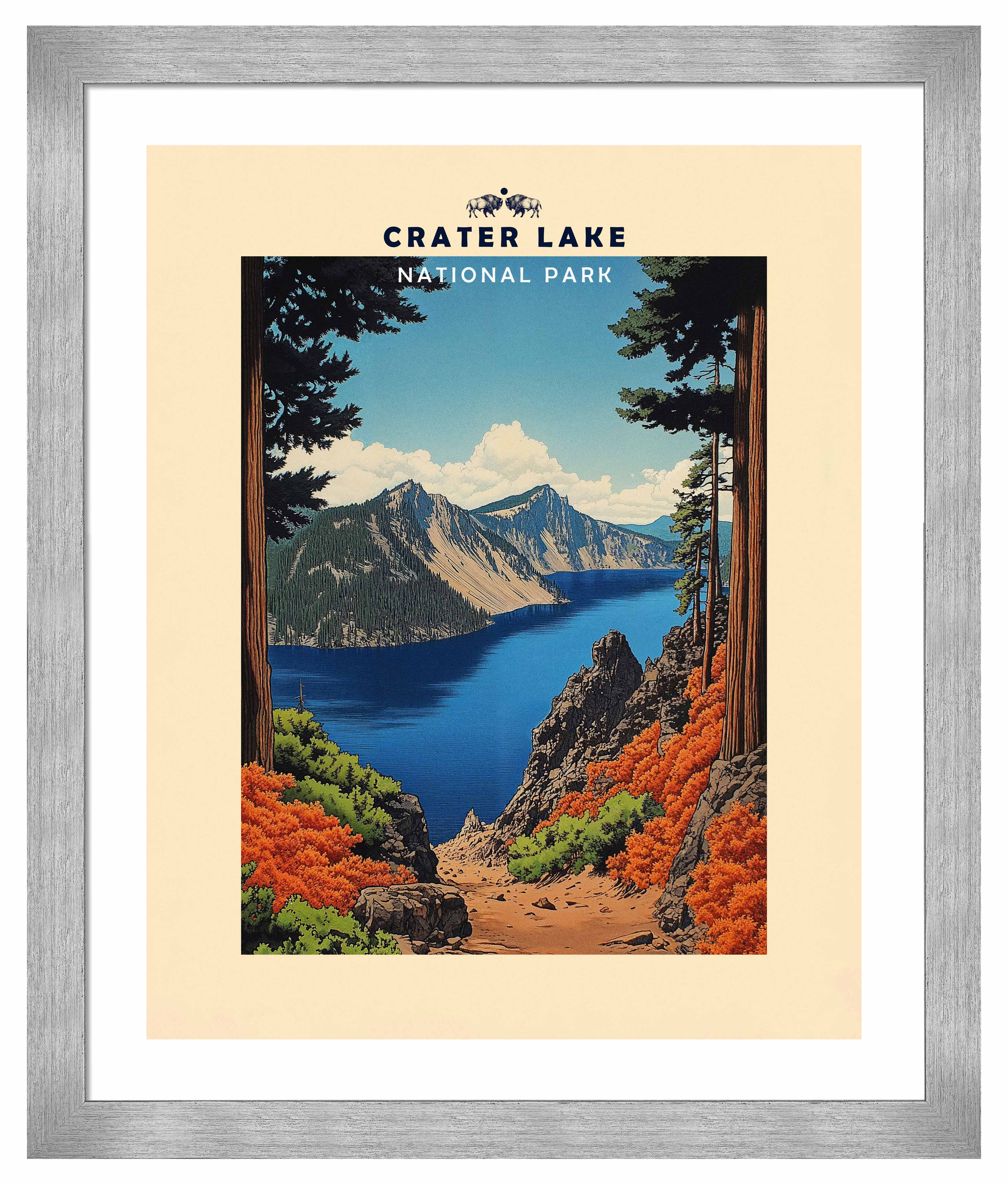 Crater Lake Art Prints - Stunning Wall Decor for Home & Office - Perfect for Living Room, Bedroom, or Gift