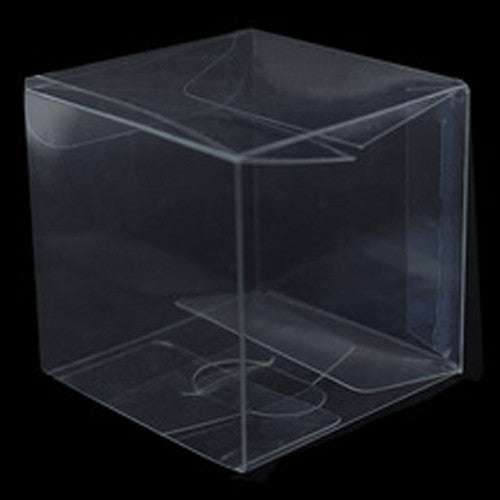 100 Pack 7cm Clear PVC Plastic Folding Gift Boxes - Small Rectangle & Square Jewelry Packaging Boxes for Wedding Favors, Party, Candy, Chocolate, Soap | Perfect for DIY Crafts, Retail Display & Event Giveaways