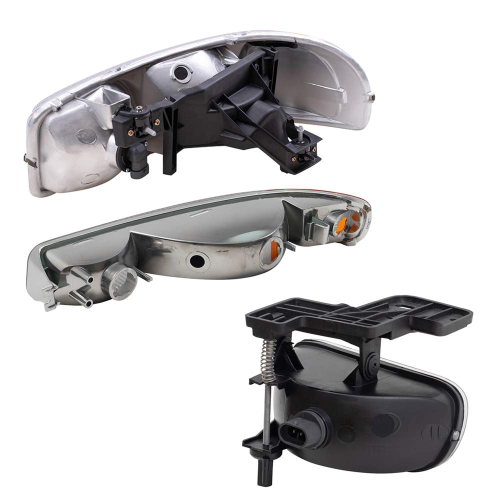 Premium 6-Piece Halogen Headlight Kit with Signal Marker & Fog Lights - Compatible with 1999-2007 GMC Sierra Pickup Truck (Part #10385054, 10385055) - Perfect for Night Driving & Off-Road Adventures