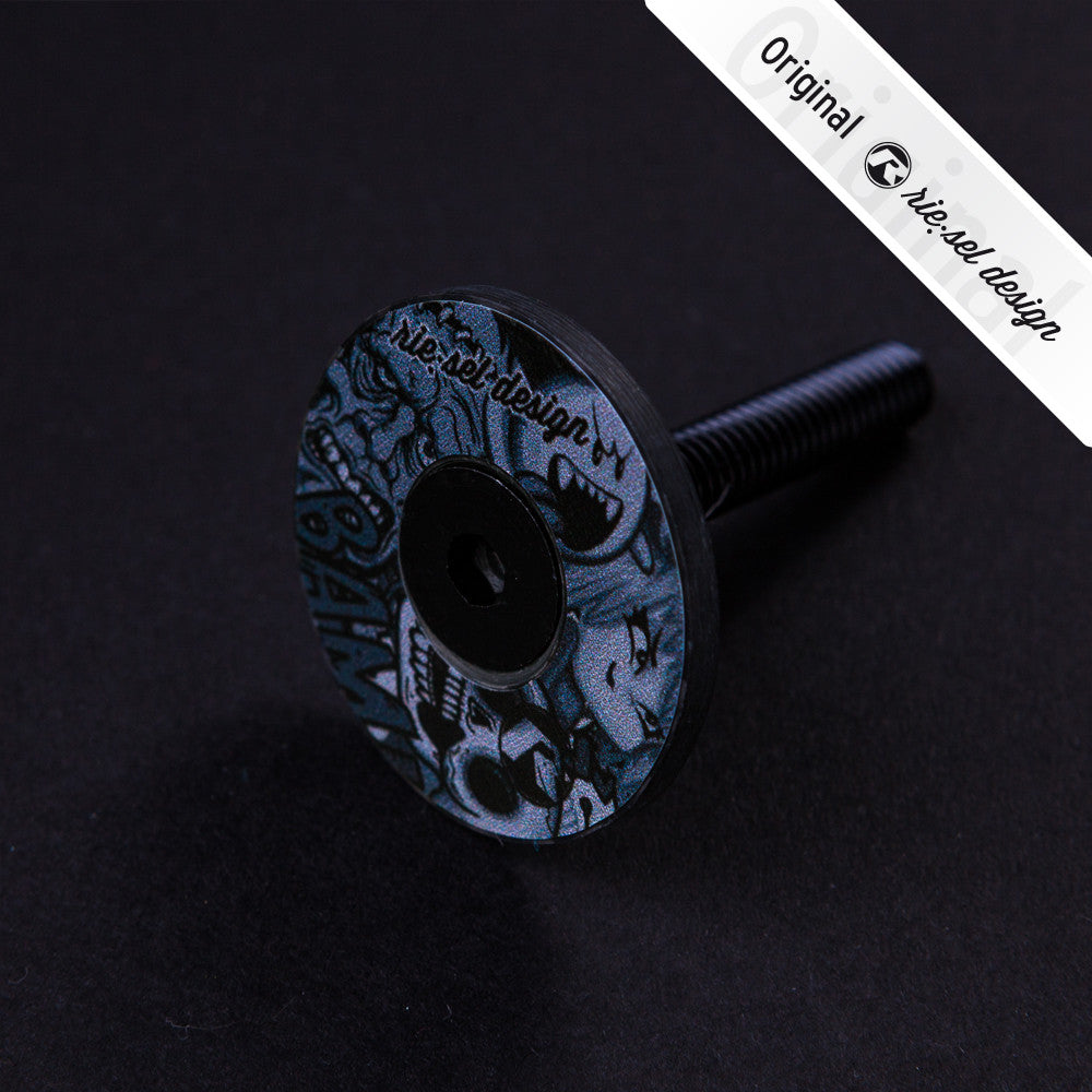 Ultrablack Stickerbomb Headset Stem Cap - Durable Bike Accessory for MTB, Road & BMX Bikes - Perfect for Customizing Handlebars & Protecting Stem