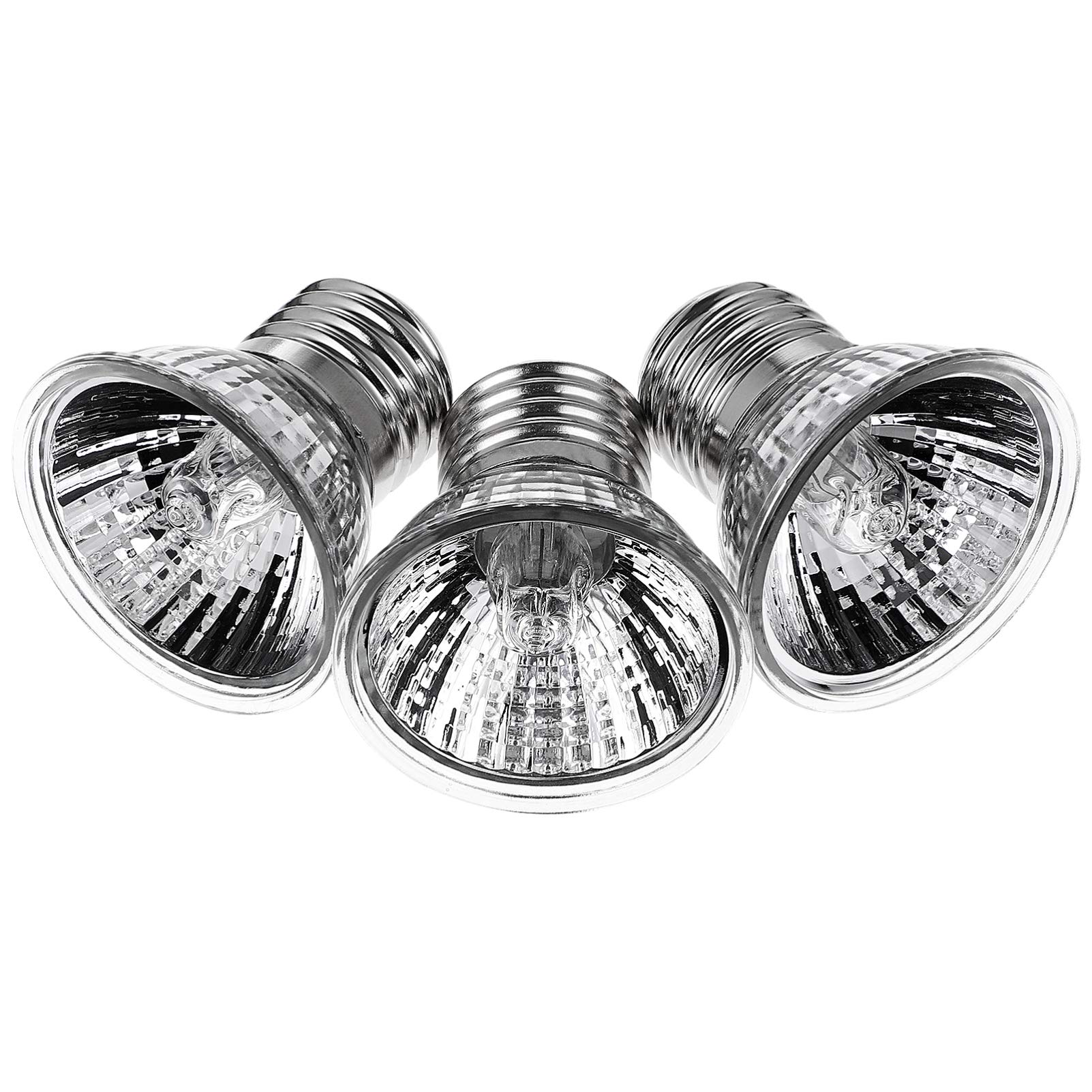 Balacoo 50W UVA UVB Reptile Heat Lamp Bulb - Full Spectrum Sunlight Basking Heat Light for Lizards, Turtles, Snakes & Amphibians (3 Pack) - Ideal for Terrariums, Vivariums & Reptile Habitats