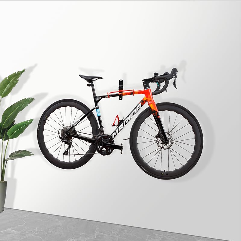Heavy Duty Wall Mount Bike Rack - 2 Pack Foldable Adjustable Angle Bicycle Hanger with Rubber Protection for Garage Storage & Organization | Perfect for Small Spaces, Apartment Living & Cycling Enthusiasts