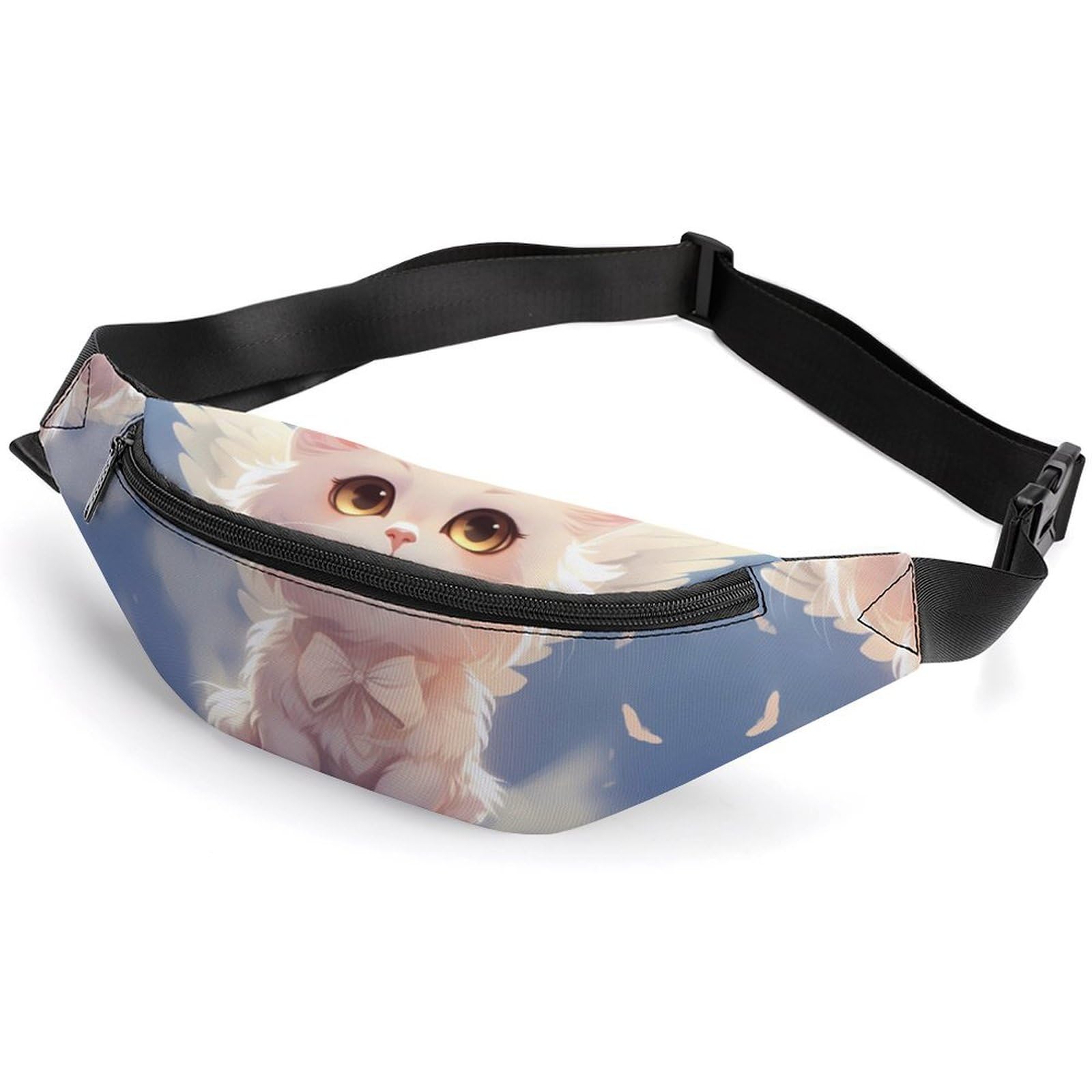 Adjustable Strap Cat Angel Waist Bag - Crossbody Belt Pouch for Women & Men - Perfect for Travel, Hiking, Running & Everyday Use