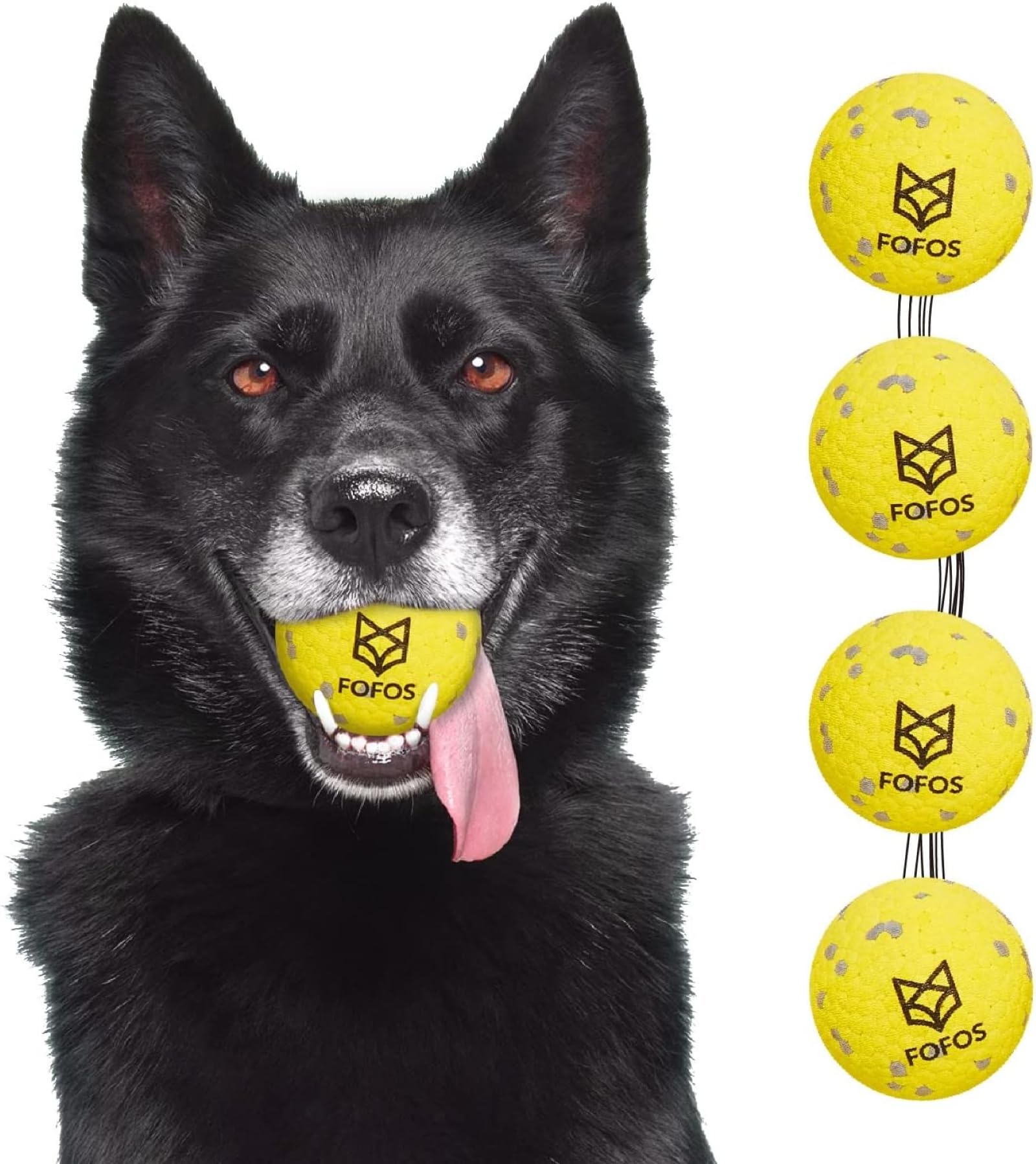 Dog Chew Toys for Aggressive Chewers - Durable Tennis Balls, Teething & Molar Toys, Water & Fetch Interactive Balls Gift Set for Large, Medium Dogs & Puppies (4 Pack, 2.75 Inch) - Perfect for Outdoor Play, Training & Bonding
