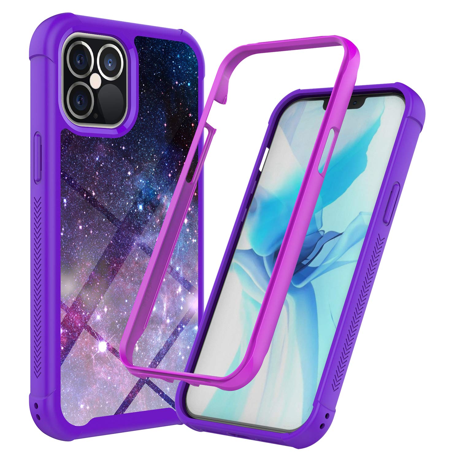 iPhone 12 Pro Max Case 6.7 Inch - Rosebono Hybrid IMD Design, Anti-Scratch Fashion Silicone Cover with Cute Colorful Graphic (Stardust) - Perfect for Daily Protection & Style Enhancement