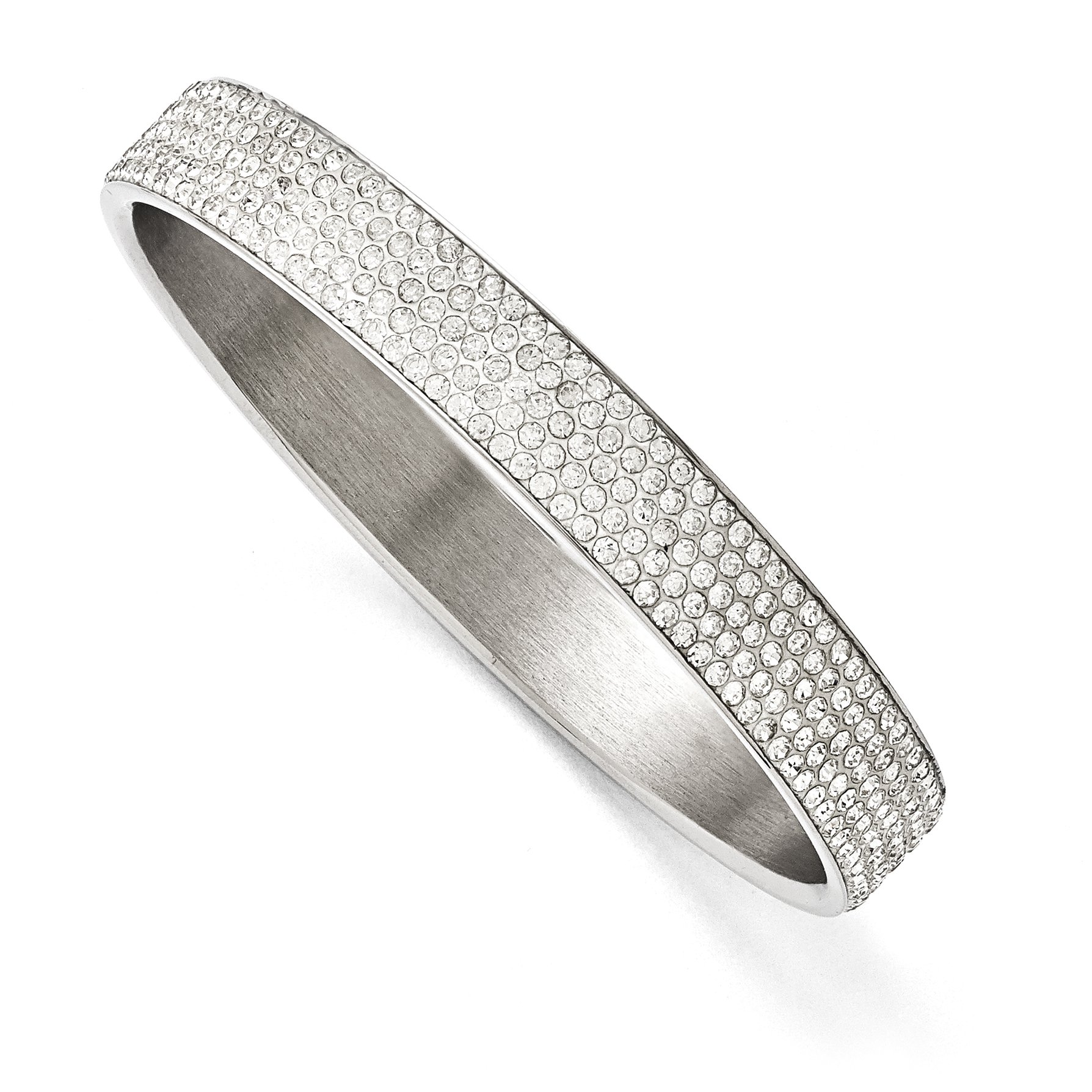 Sparkling Crystal Stainless Steel Bangle - Elegant Jewelry for Parties & Gifts