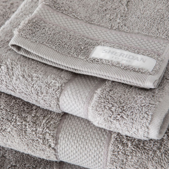 Sheridan Luxury Egyptian Cotton Towel Set - Ultra Soft & Absorbent Bath Towels, Hand Towels & Washcloths - Cloud Grey - Perfect for Spa, Bathroom & Hotel Use