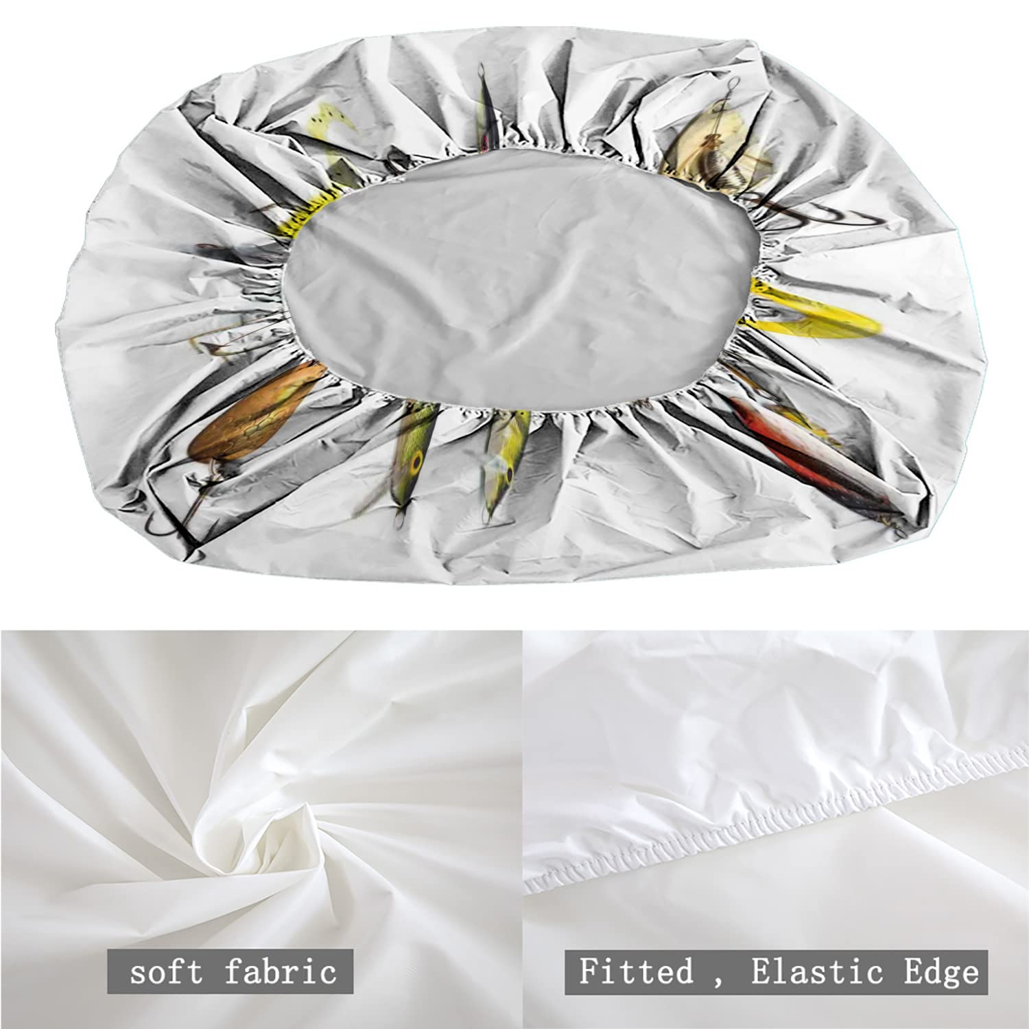 Fishing & Hunting Sea Animals Themed Twin/Twin XL Fitted Bed Sheets - Ultra Soft, Breathable 2-Piece Printed Bedding Set (Multicolor) for Kids' Rooms, Beach Houses & Outdoor Enthusiasts