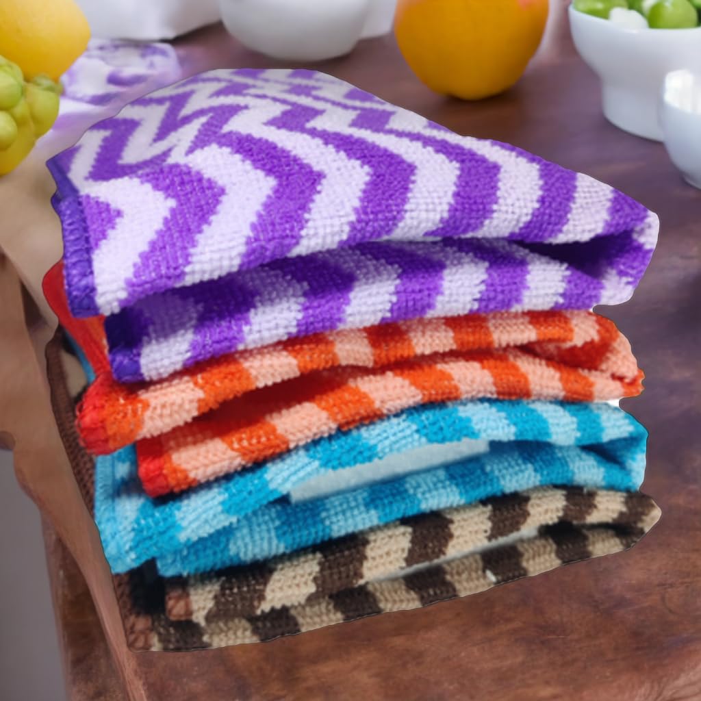 Premium 340 GSM Microfiber Cleaning Cloths - 4-Piece Extra Thick Towel Set (40x30cm) for Home, Kitchen, Car Detailing, Glass & Furniture Care - Ultra Absorbent & Lint-Free Cleaning Rags for Dusting, Polishing & Stain Removal