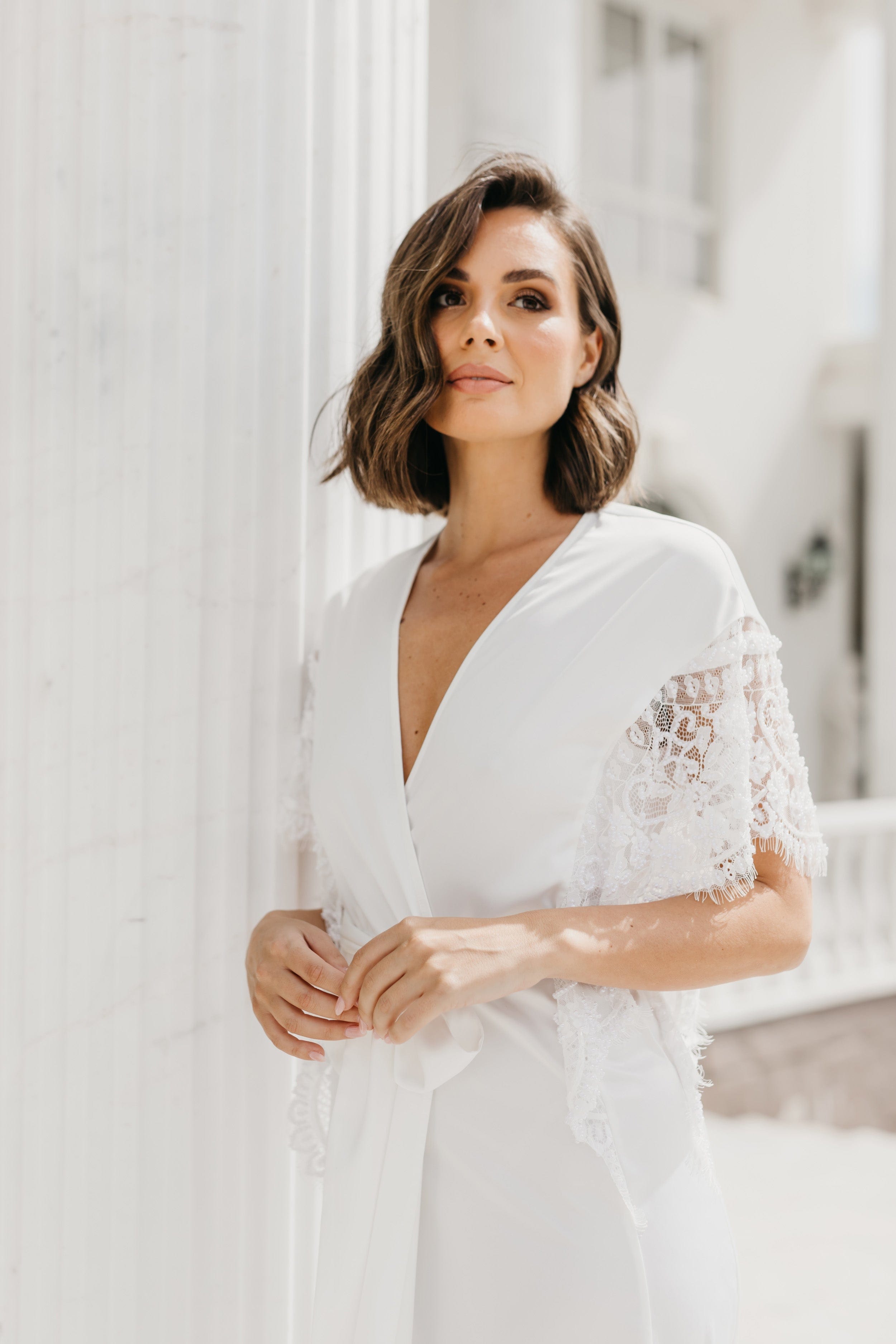 Josephine Hand-Beaded Pearl Sleeve Maxi Dress - Elegant Formal Gown for Weddings, Galas & Special Occasions