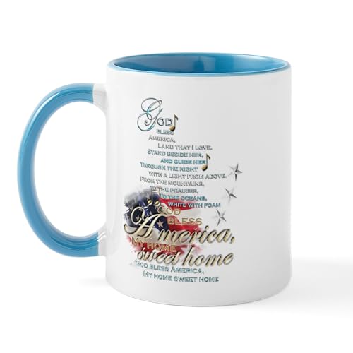 White/Blue Inside - God Bless America: Mug