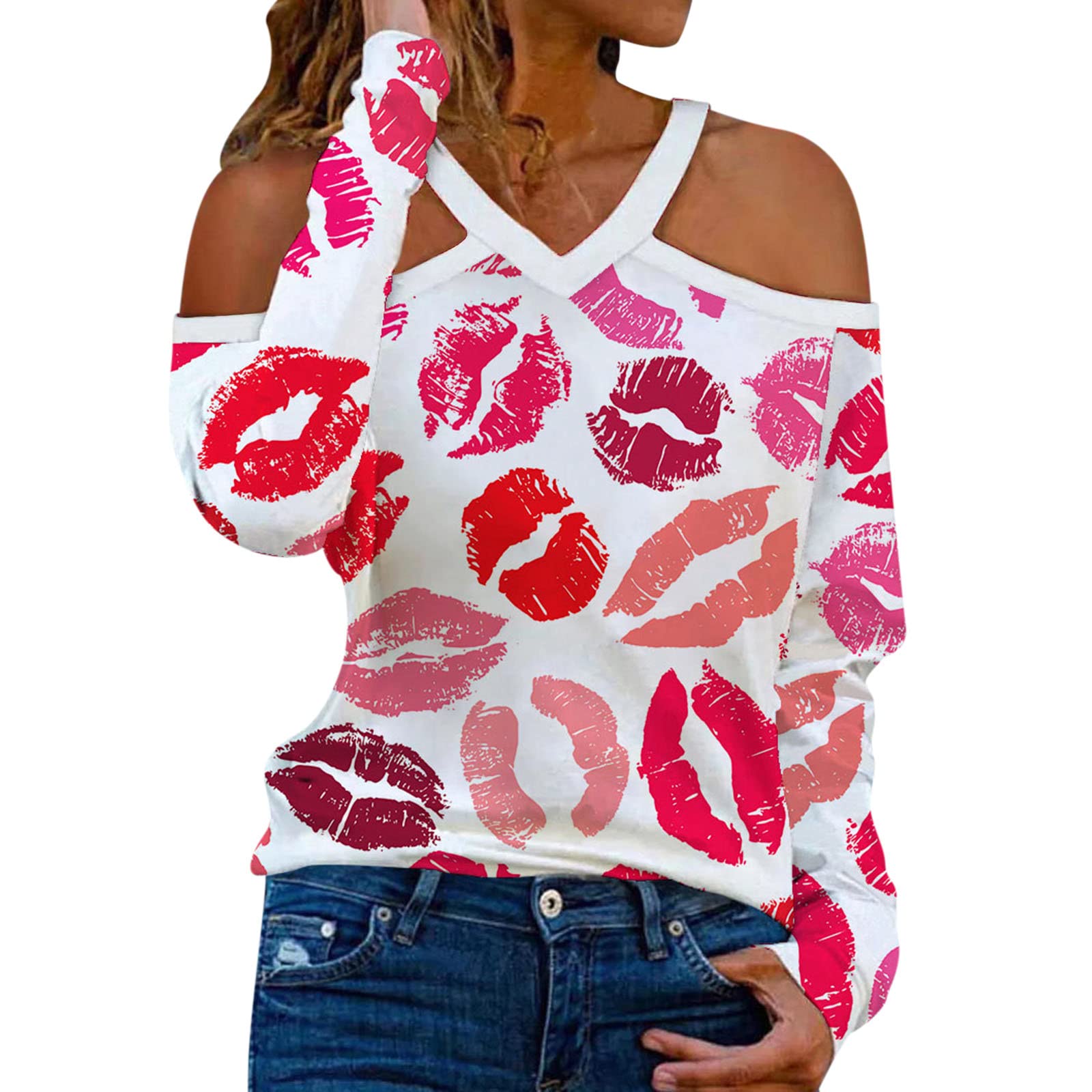 SPORTTIN Women's Long Sexy Strapless Halter V-Neck Sleeveless Top - Plus Size Valentine's Day Party Wear (Pink, XXL) | Perfect for Date Night, Club Outfits & Summer Fashion