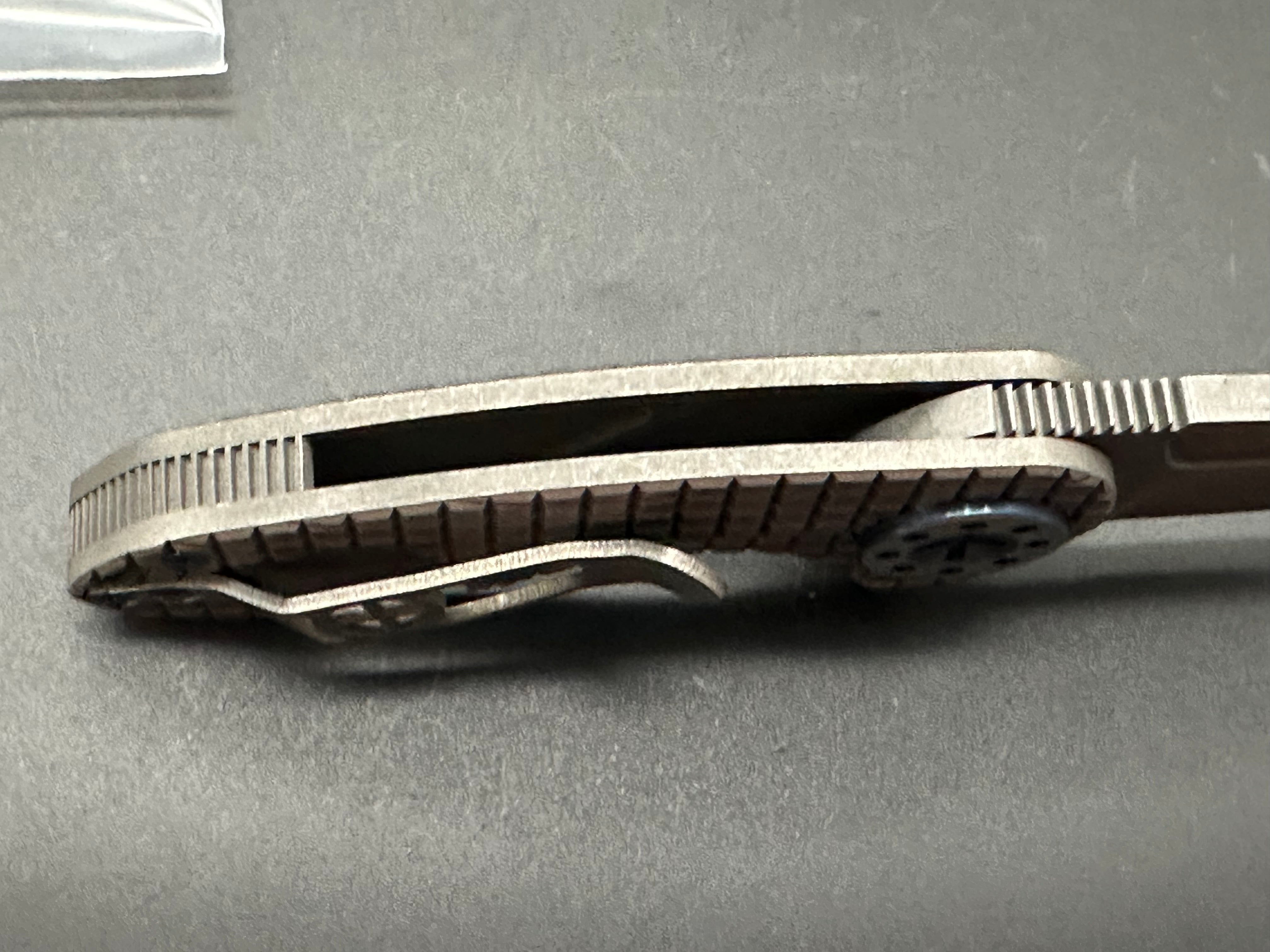 Curtiss Custom Knives F3 Compact Wharny Flipper Knife - Smooth Blasted Titanium Handle, MagnaCut Steel Blade - EDC, Outdoor, Tactical & Survival Use