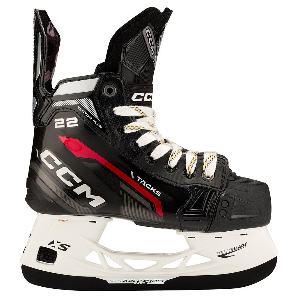 CCM Tacks Vector Plus 2022 Junior Ice Hockey Skates - Youth Hockey Skates for Boys & Girls - Perfect for Ice Rink Practice & Competitive Games