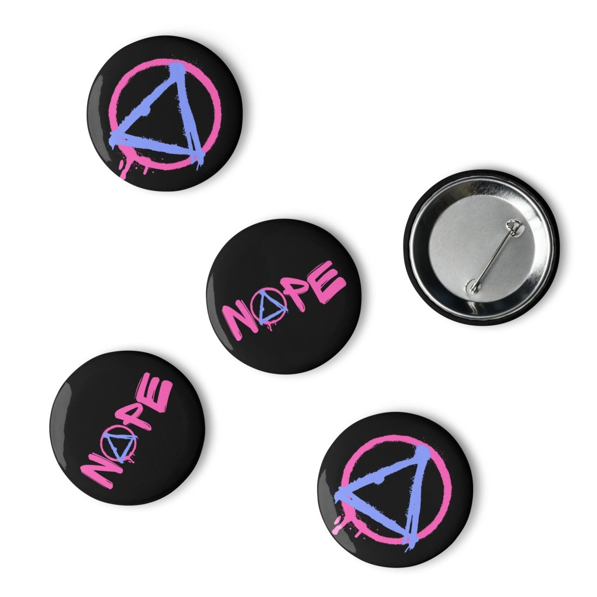 Graffiti Sobriety Symbol & 'Nope' Pin Button Set - Motivational Recovery Pins for AA Meetings, Sobriety Gifts & Addiction Awareness - Perfect for Jackets, Backpacks & Denim
