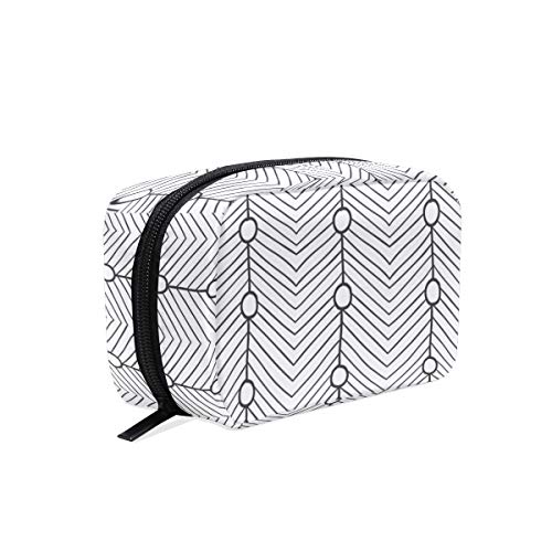 ILEEY Black and White Abstract Cosmetic Pouch - Stylish Makeup Bag for Women | Travel Toiletry Organizer | Perfect for Gym, Vacation & Daily Essentials Storage