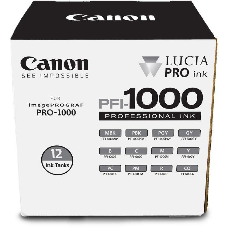 Canon PFI 1000 LUCIA PRO Ink Tank Set (80ml) - 12 Pack Multipack for High-Quality Photo Printing | Ideal for Professional Photographers & Home Printing Projects
