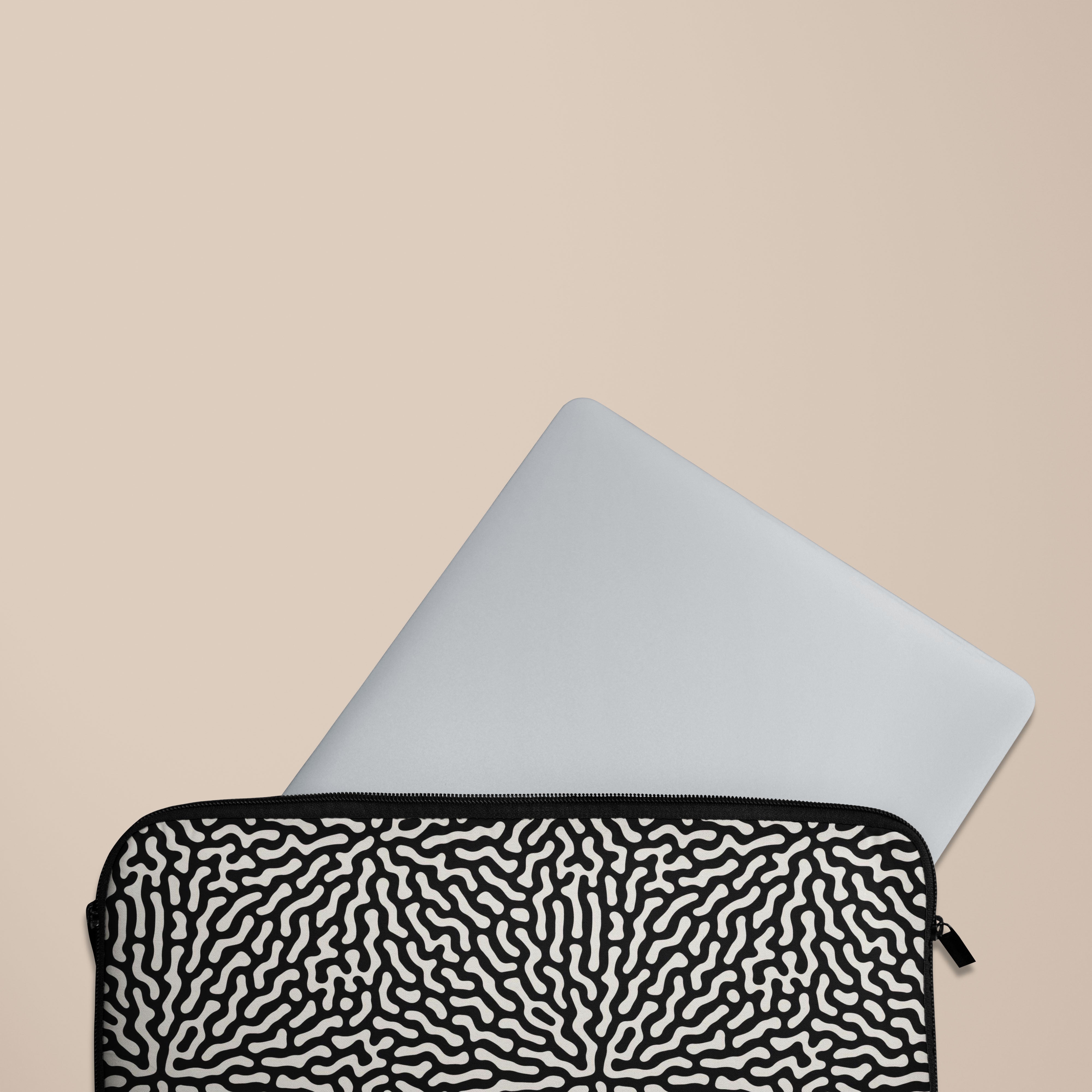 Stylish Black & White Tweed Laptop Sleeve Case - Protective 13-15 Inch MacBook Pro/Air Cover - Perfect for Work, Travel & School Accessories