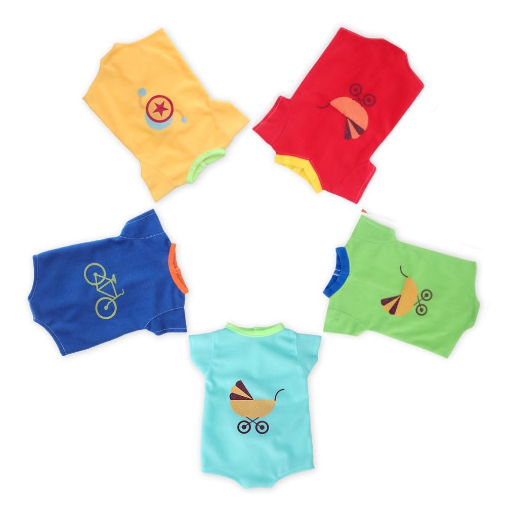 5 Sets Baby Doll Clothes for 16-18 Inch Boy Dolls - Cute Reborn Doll Outfits for Toddler Pretend Play & Collecting
