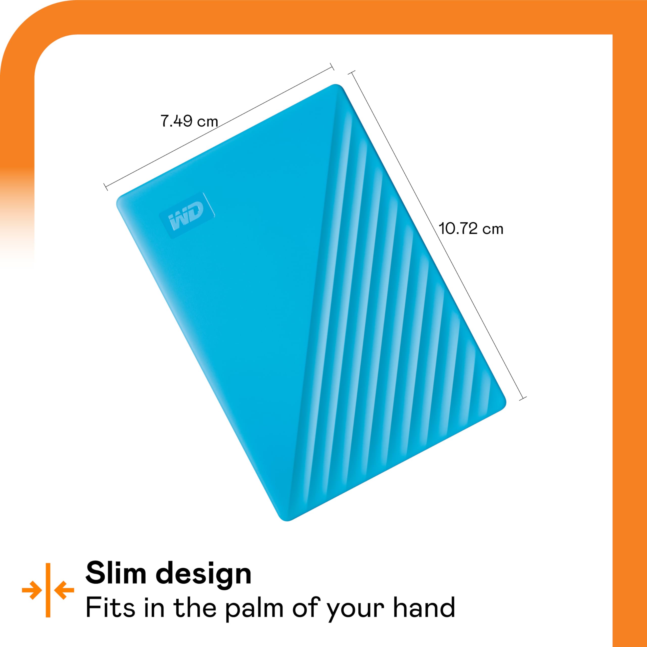 WD 6TB My Passport Portable External Hard Drive - USB 3.1/USB 3.0 Compatible, Password Protection & Ransomware Defense, Backup Software Included (Blue) - Perfect for Data Storage, Backup & Travel Use
