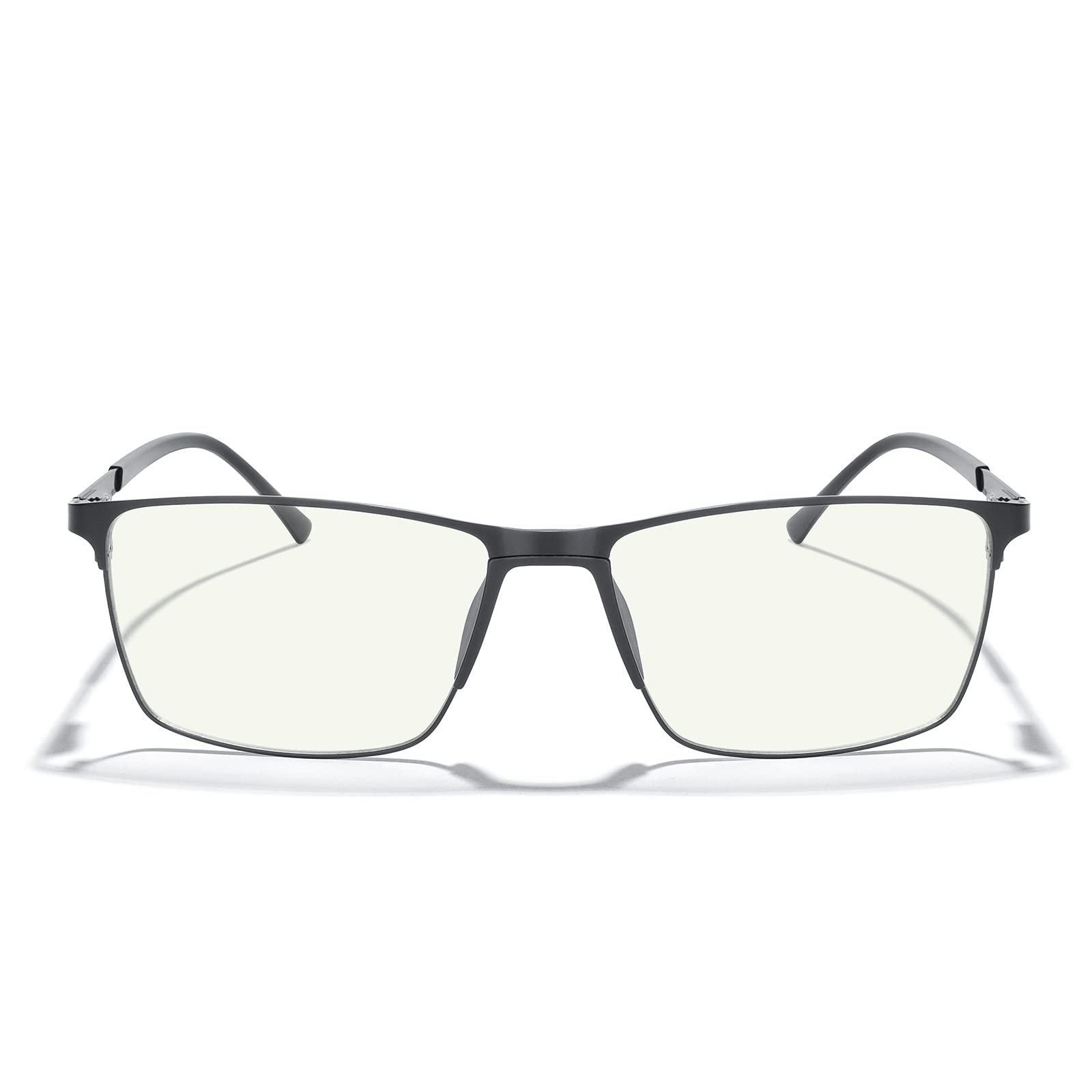 Blue Light Blocking Glasses for Men - Anti Eye Strain Reading Glasses with Metal Frame & Spring Hinge | Computer Glasses, Gaming Glasses, Office Work & Nighttime Reading Eyewear