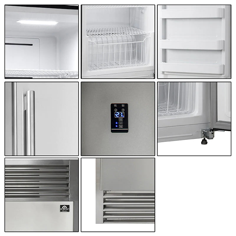 Forno Rizzuto 60-Inch Professional Dual Combination Refrigerator Freezer - FFFFD1933 60S | Commercial Kitchen & Restaurant Fridge for Food Storage