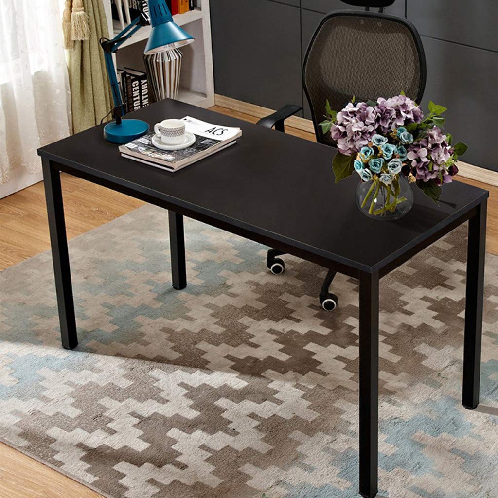 47-inch Modern Sturdy Computer Desk for Home Office - Spacious Writing Workstation for Adults & Students - Black Study Desk for Laptop PC Work - Perfect for Small Spaces, Remote Work & Online Classes