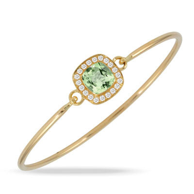 Green Amethyst & Diamond Bracelet for Women - Elegant Sterling Silver Jewelry Gift for Birthday, Anniversary & Special Occasions
