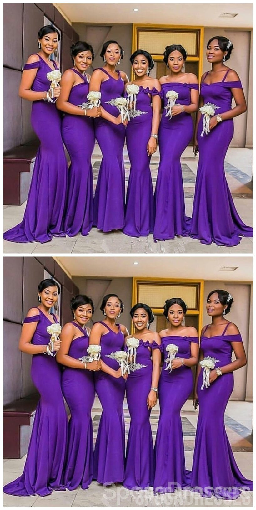 Elegant Burgundy Mermaid Bridesmaid Dresses - Mismatched Style Long Formal Gowns for Wedding Party (WG934) | Perfect for Beach Weddings, Evening Receptions & Special Occasions