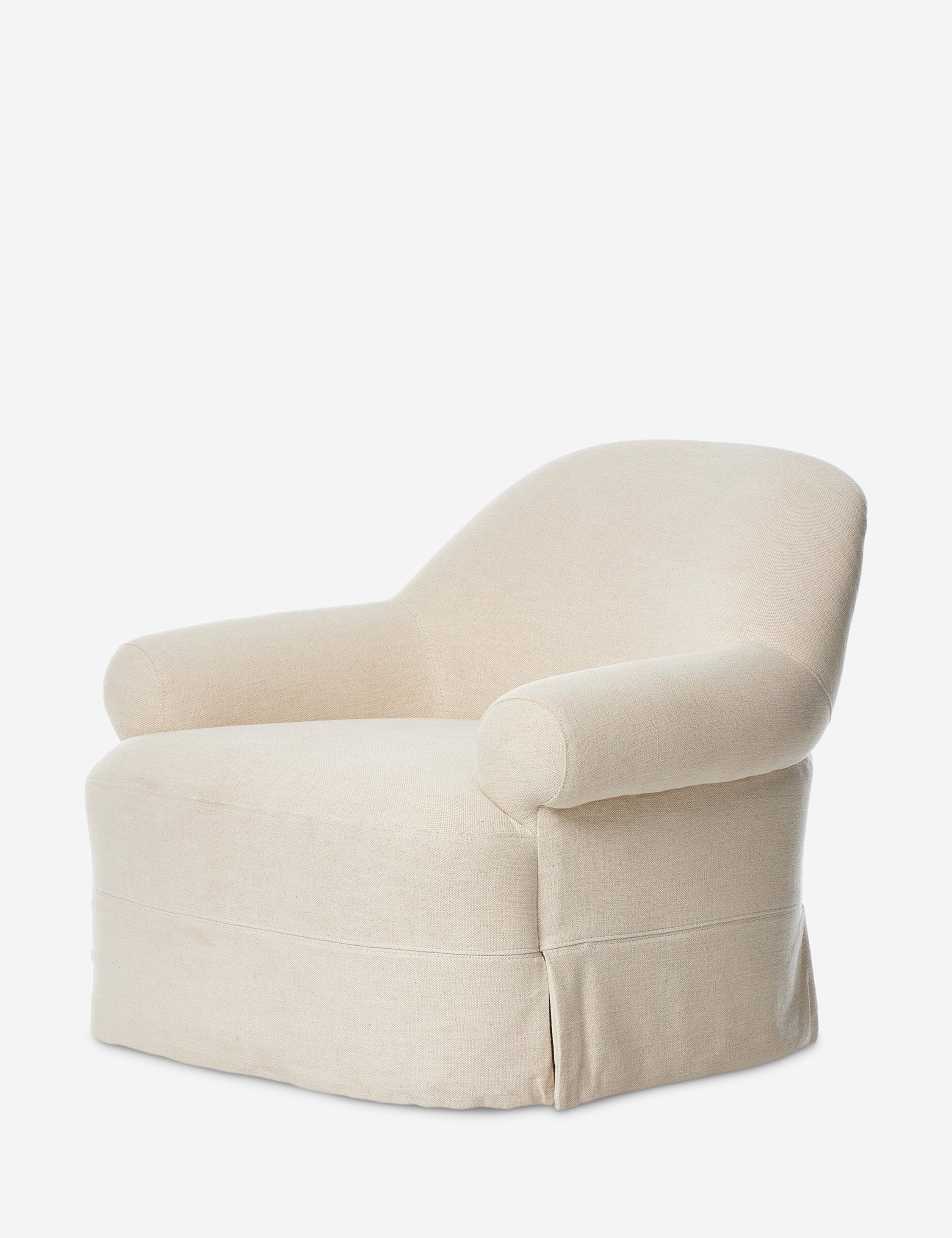 Arden Slipcover Swivel Chair by Amber Lewis x Four Hands - Modern Upholstered Accent Chair with 360° Rotation for Living Room, Bedroom & Office