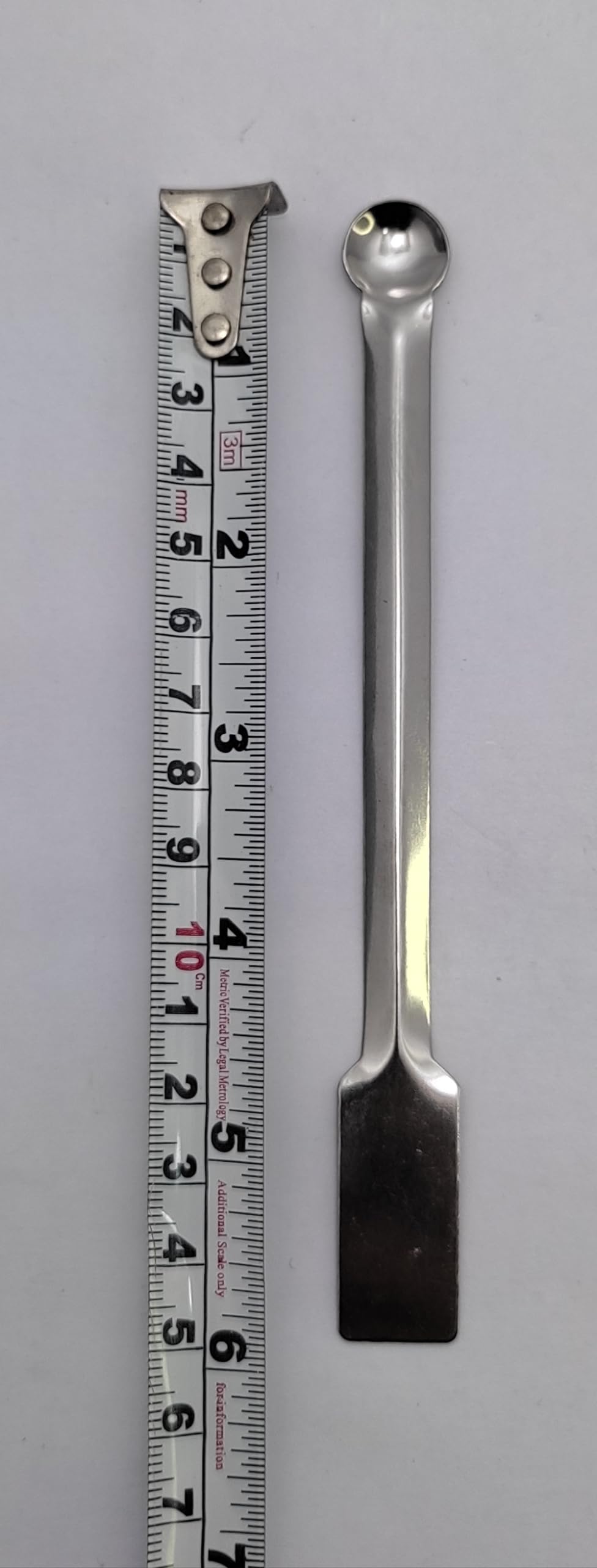 6 Inch Stainless Steel Laboratory Spatula - Dual Head (Spatula & Flat) - Lab Equipment for Mixing, Scooping & Measuring - Perfect for Chemistry, Baking & Science Experiments (Pack of 6)