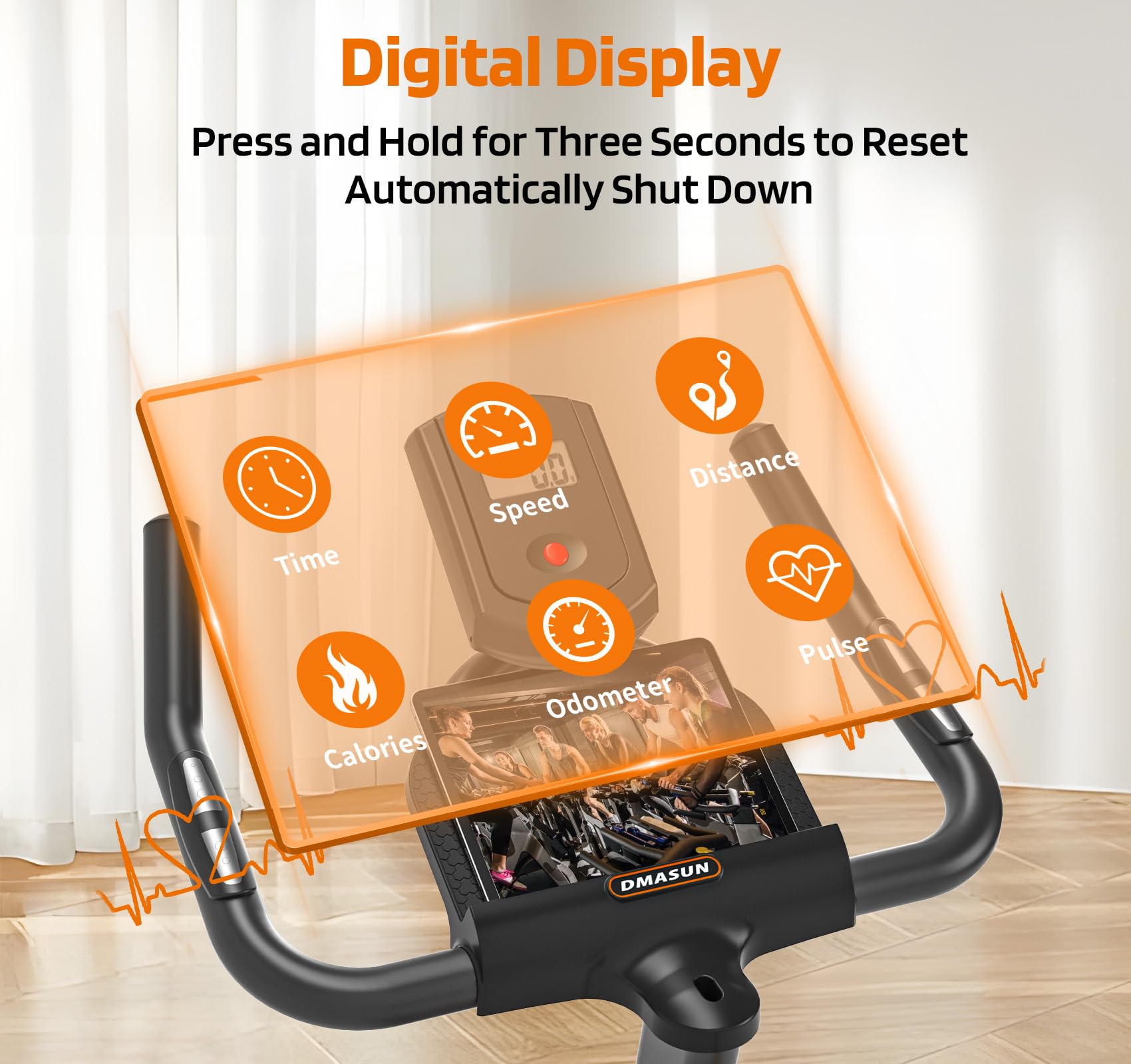 DMASUN Magnetic Resistance Exercise Bike for Home Gym - Indoor Cycling Bike with Comfortable Seat Cushion & Digital Pulse Display - Perfect for Cardio Workouts, Weight Loss & Home Fitness Training