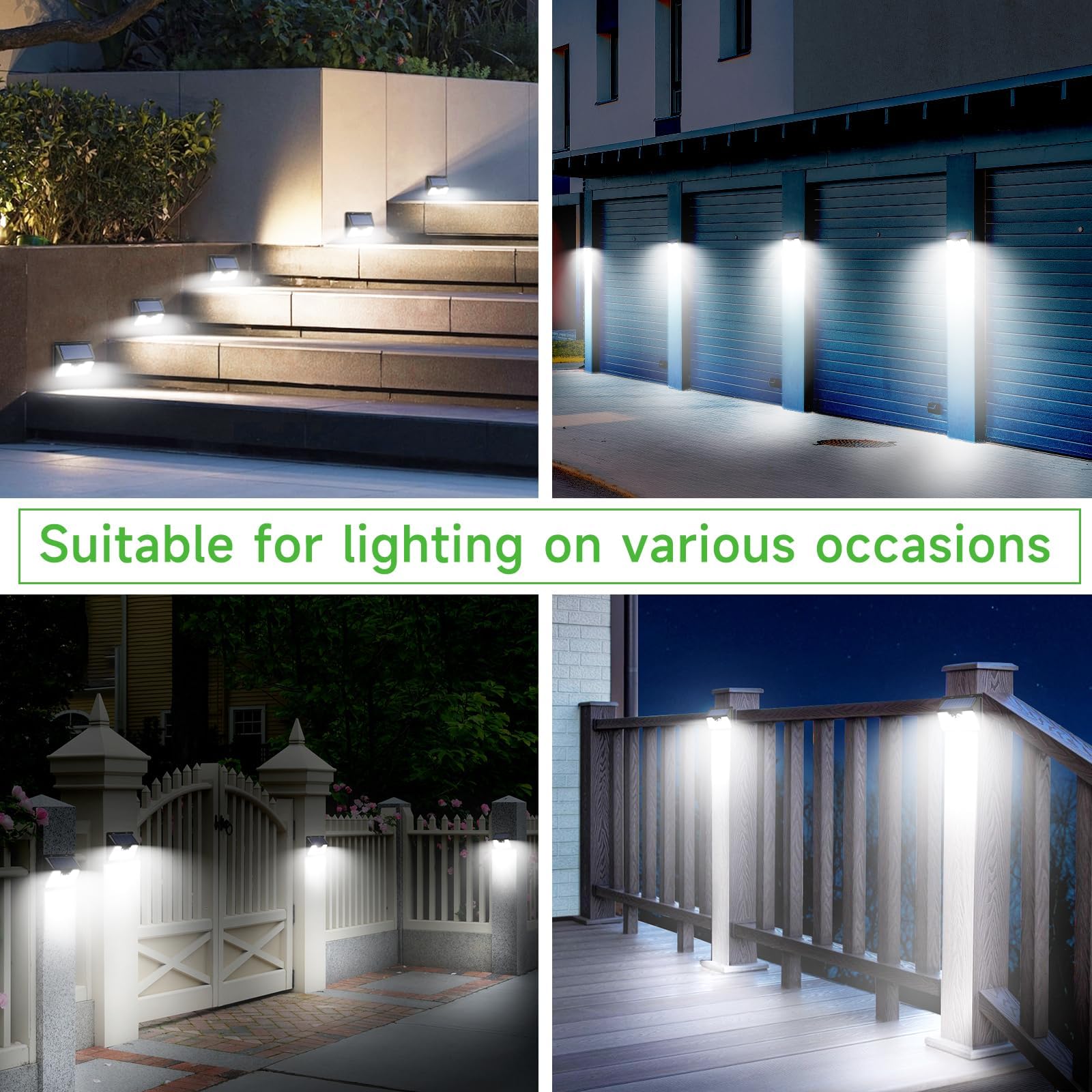Nipify 6-Pack Solar Motion Sensor Lights Outdoor, 140 LED Wireless Waterproof Solar Security Lights with 3 Modes - Wall Mount for Garden, Garage, Deck, Yard & Pathway Lighting (Ideal for Home Security & Landscape Illumination)