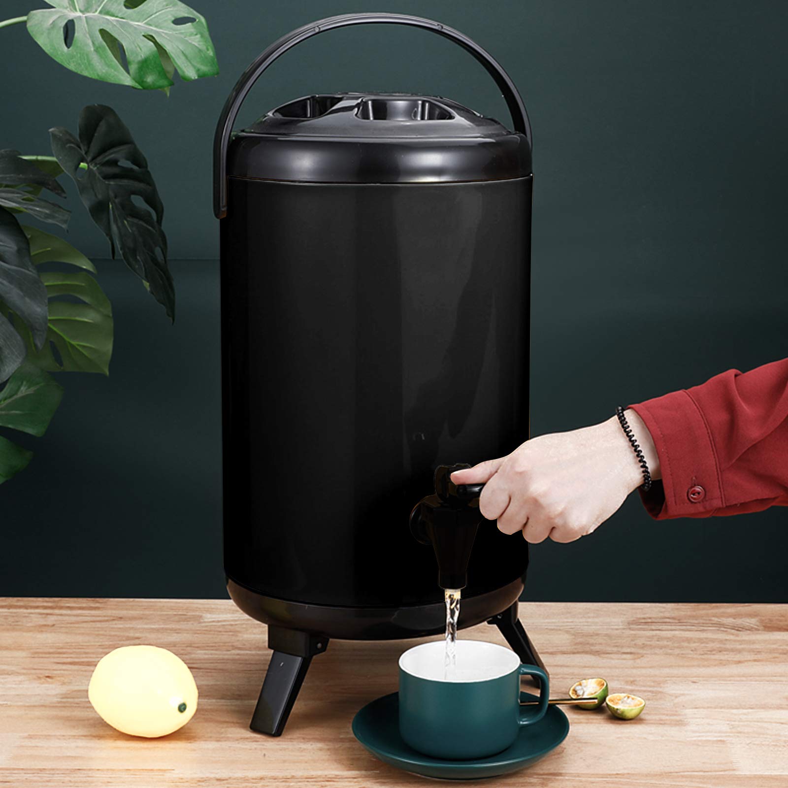 12L/3.17 Gallon Stainless Steel Insulated Beverage Dispenser with Spigot - Keeps Drinks Cold/Hot for 12+ Hours - Perfect for Coffee, Tea, Juice, Water at Parties, Offices, Weddings & Outdoor Events