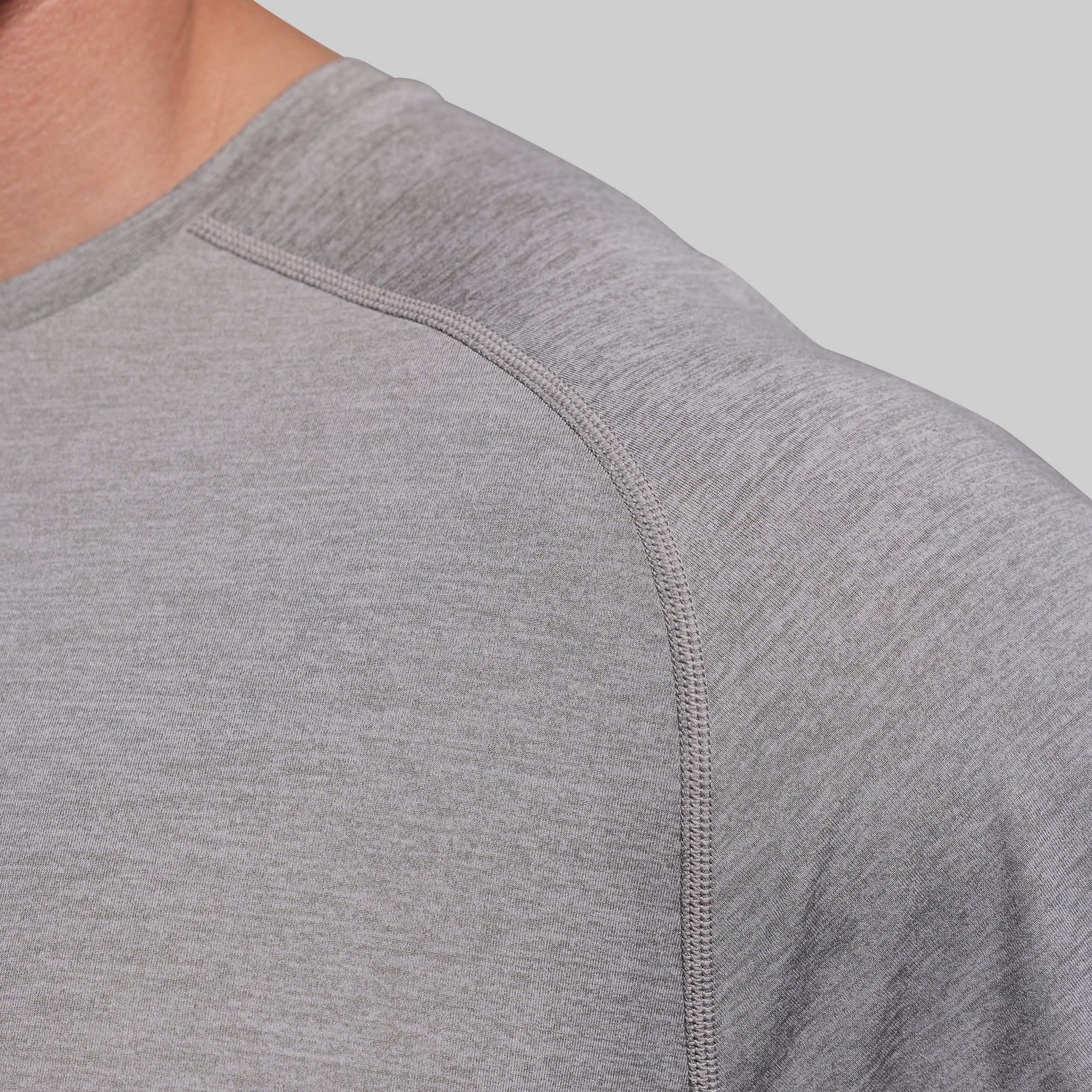 Men's Workout Training Tee - Light Heather Grey Performance T-Shirt for Gym & Running | Moisture Wicking Athletic Shirt