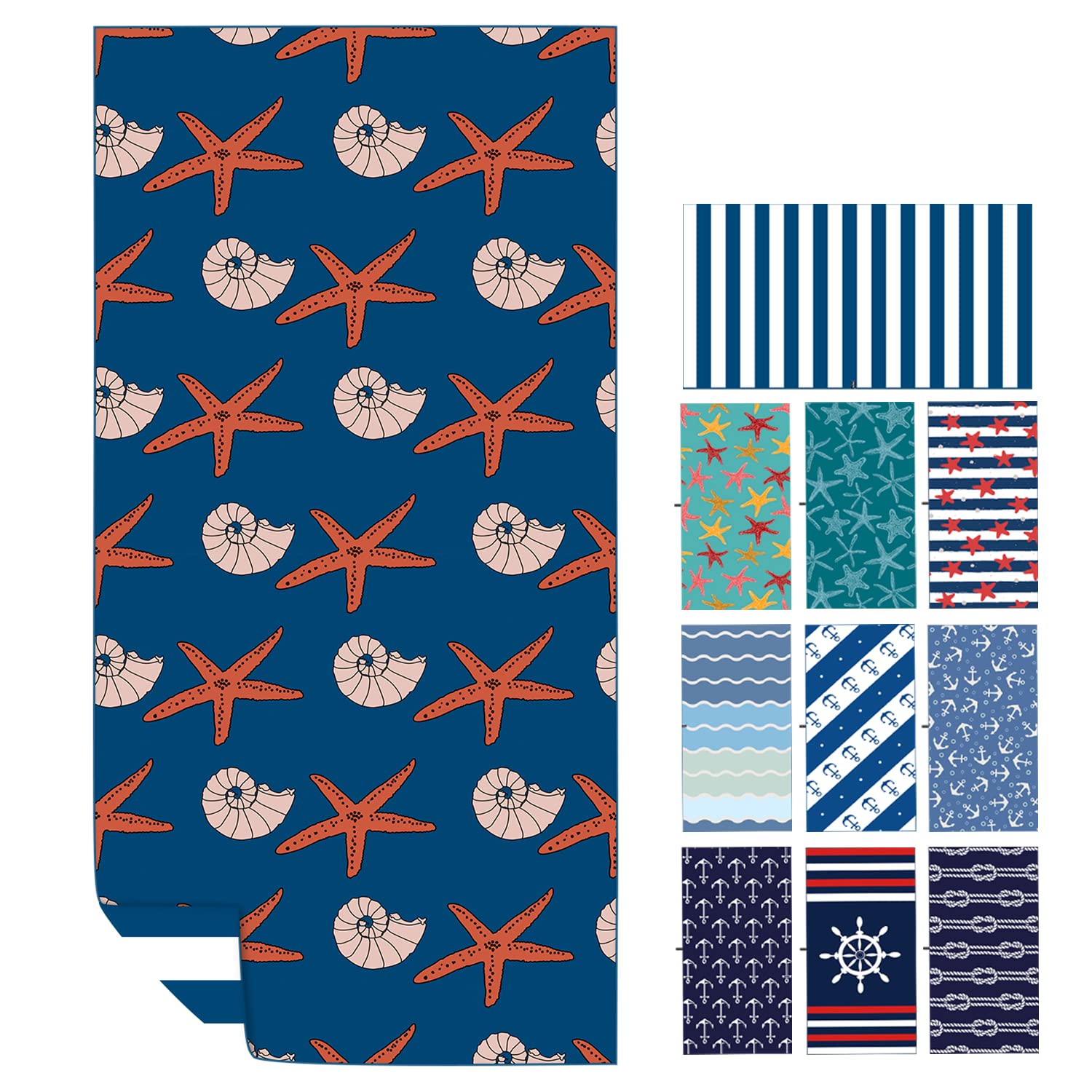 Premium Microfiber Beach Towel Set - Sand Free, Quick Dry & Extra Large (67x35