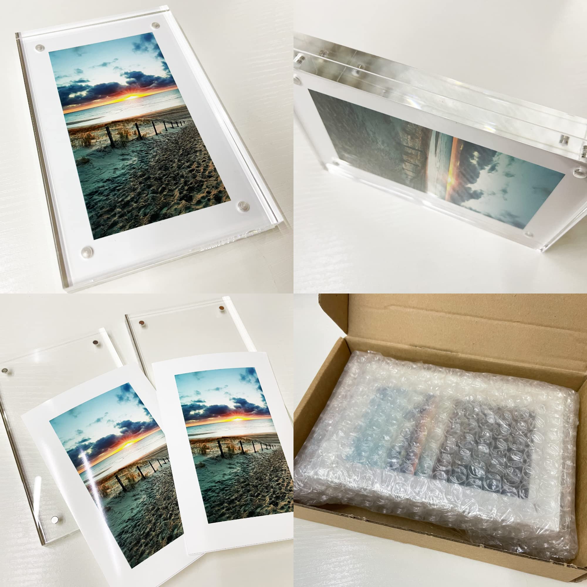 Custom 5x5 Acrylic Photo Frame - Double Sided Magnetic Display for Pets, Gifts
