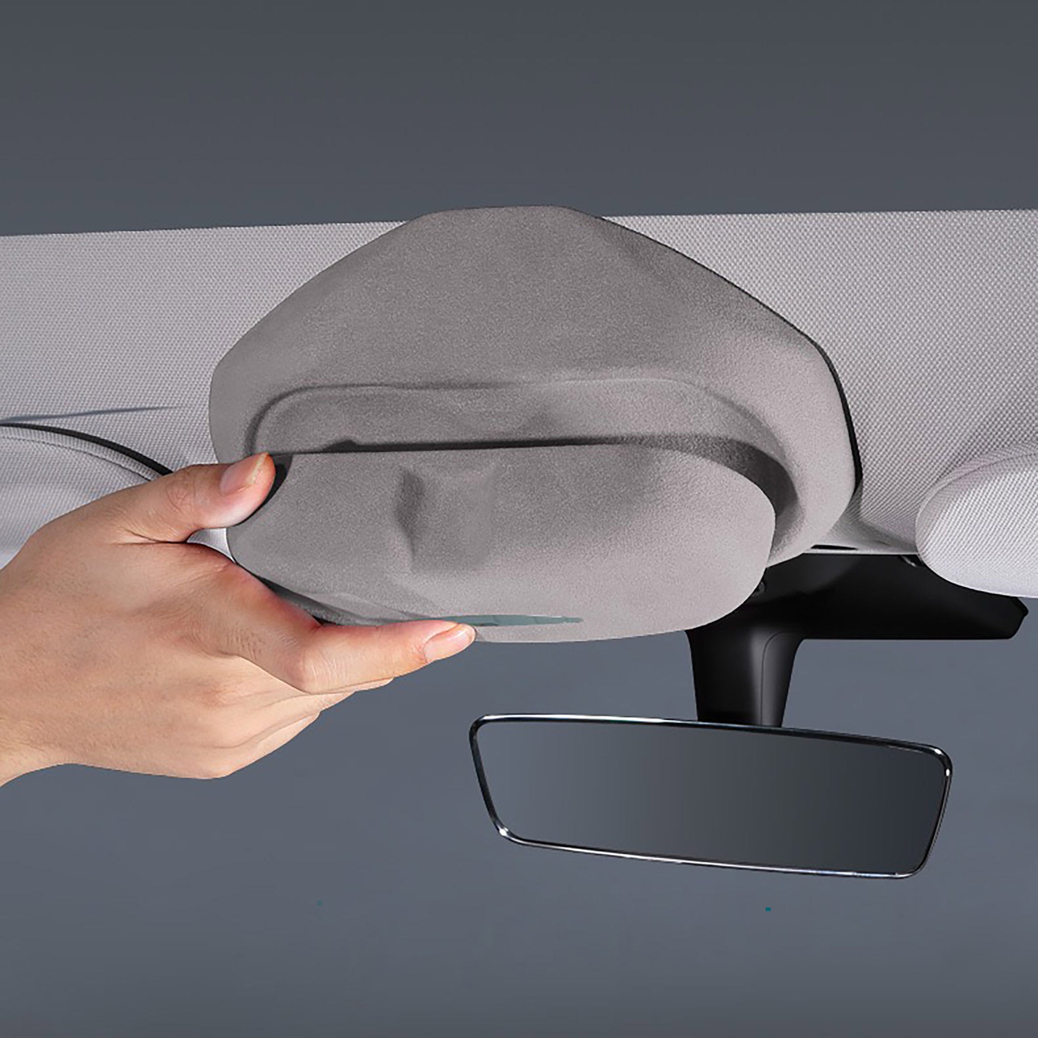 Premium Custom Fit Alcantara Sunglass Holder for Tesla Model 3 (2024) & Model Y - Luxury Car Accessories for Sunglass Storage & Organization
